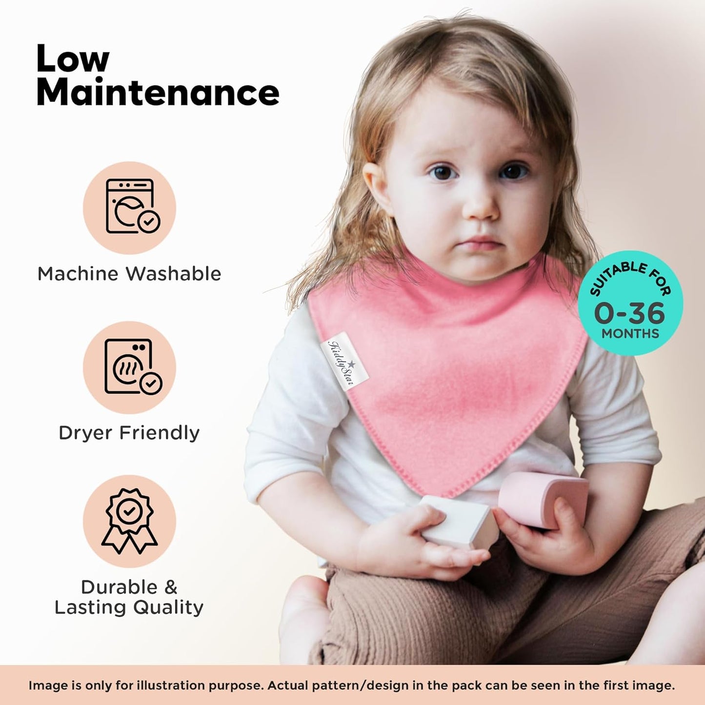 Organic Cotton Baby Bibs – Soft Teething & Drool Bib for Newborns & Toddlers – Hypoallergenic, Absorbent, Snaps