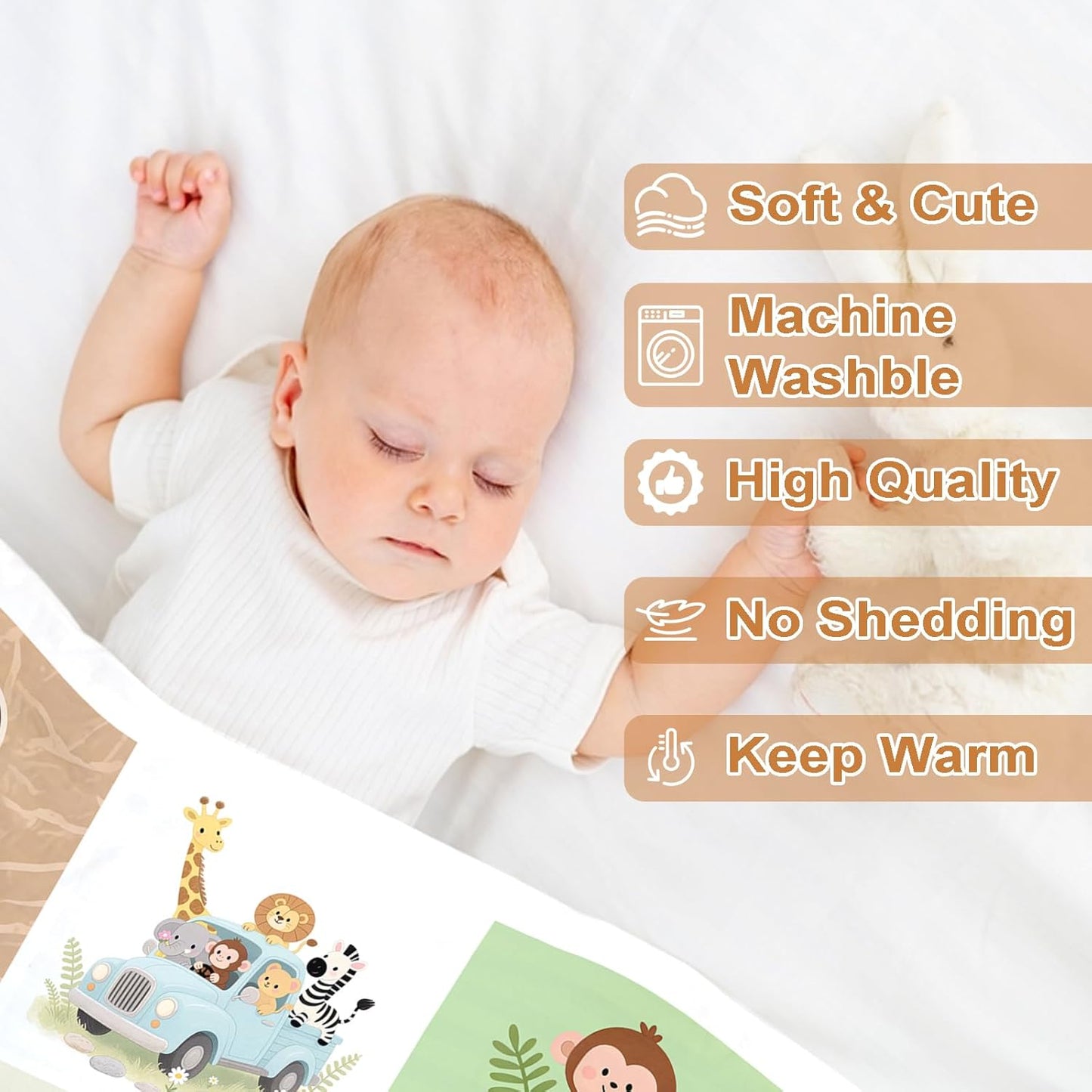 Ship Next Day, Personalized Baby Blanket – Printed in USA, Custom Baby Blanket for Boys & Girls, Baby Blanket with Name, Baby Shower, Easter, Christmas, Birthday Newborn & Toddler Gifts, Baby Gifts