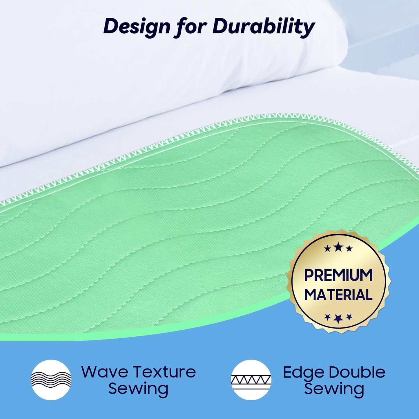2 Pack 36” x 54” Extra Heavy Absorbency Washable Underpads, Waterproof Nursing Pads Incontinence Bed Pads, Reusable Washable Pee Pads for Dogs, Diaper Changing & Adults, Mattress Protector