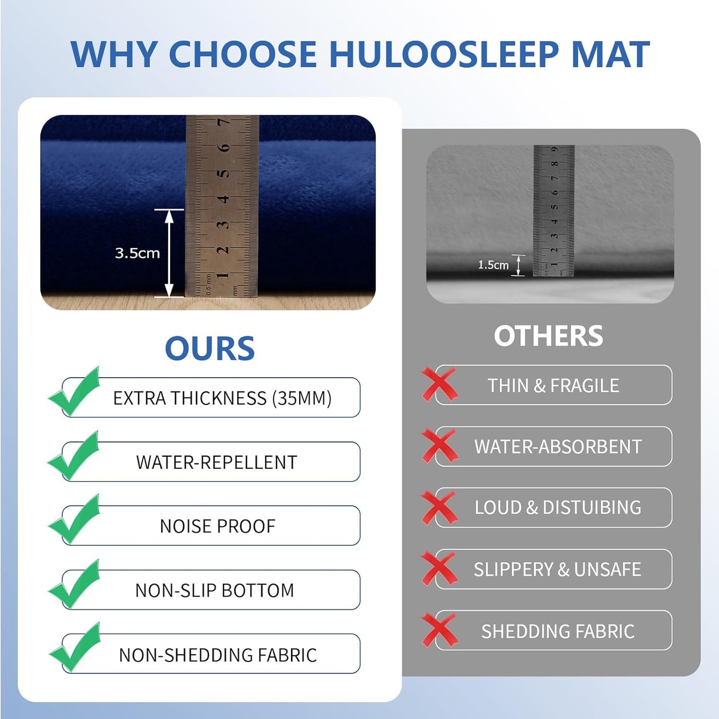 Baby Play Mat for Floor,1.3" Thick Elasti-Foam 74×50 Playpen Mat for Toddlers Infant kids,Water-Repellent Soft Coral Velvet for Tummy Time, Non-Slip Backing for Crawling,Tatami Style(Dark Blue)