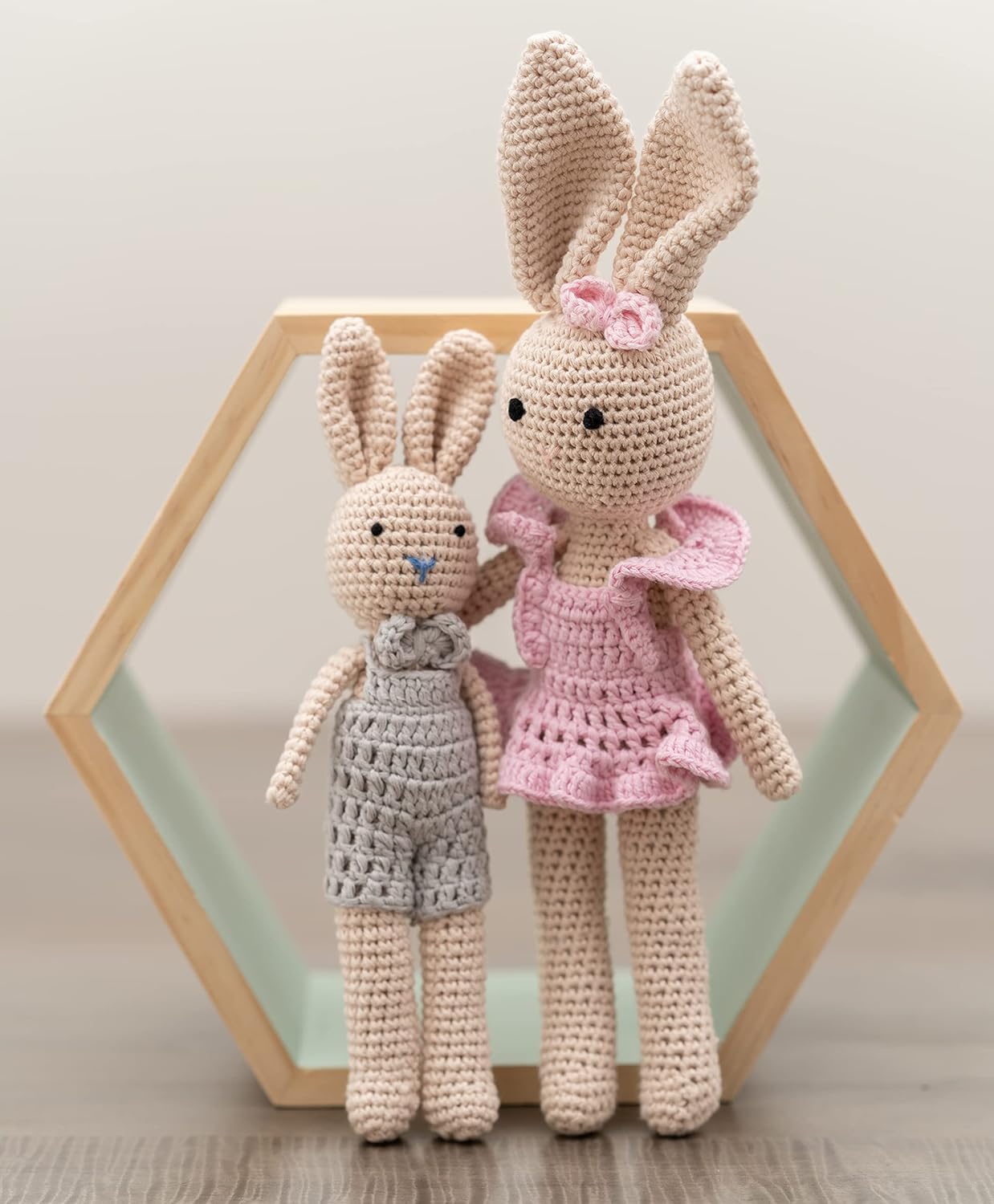 Bunny Family Mom, Handmade Crochet Plushie Doll, Amigurumi, Baby/Toddler Doll