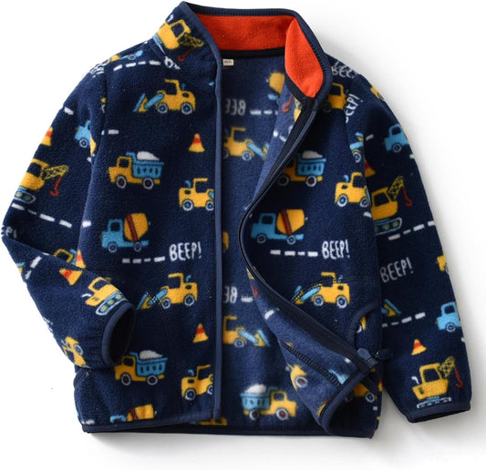 Toddler Fleece Jacket Kids Lightweight Outerwear Boys Girls Long Sleeve Fall Spring Coat 2-12 Years