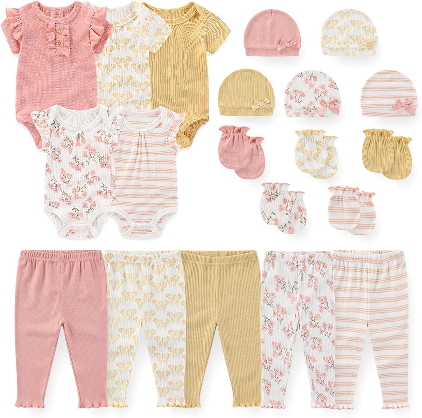 Unisex Baby Boy Girl Bodysuits Sets 20 Pack Cotton Casual New Born Clothes Comfort Infant Outfit Essentials