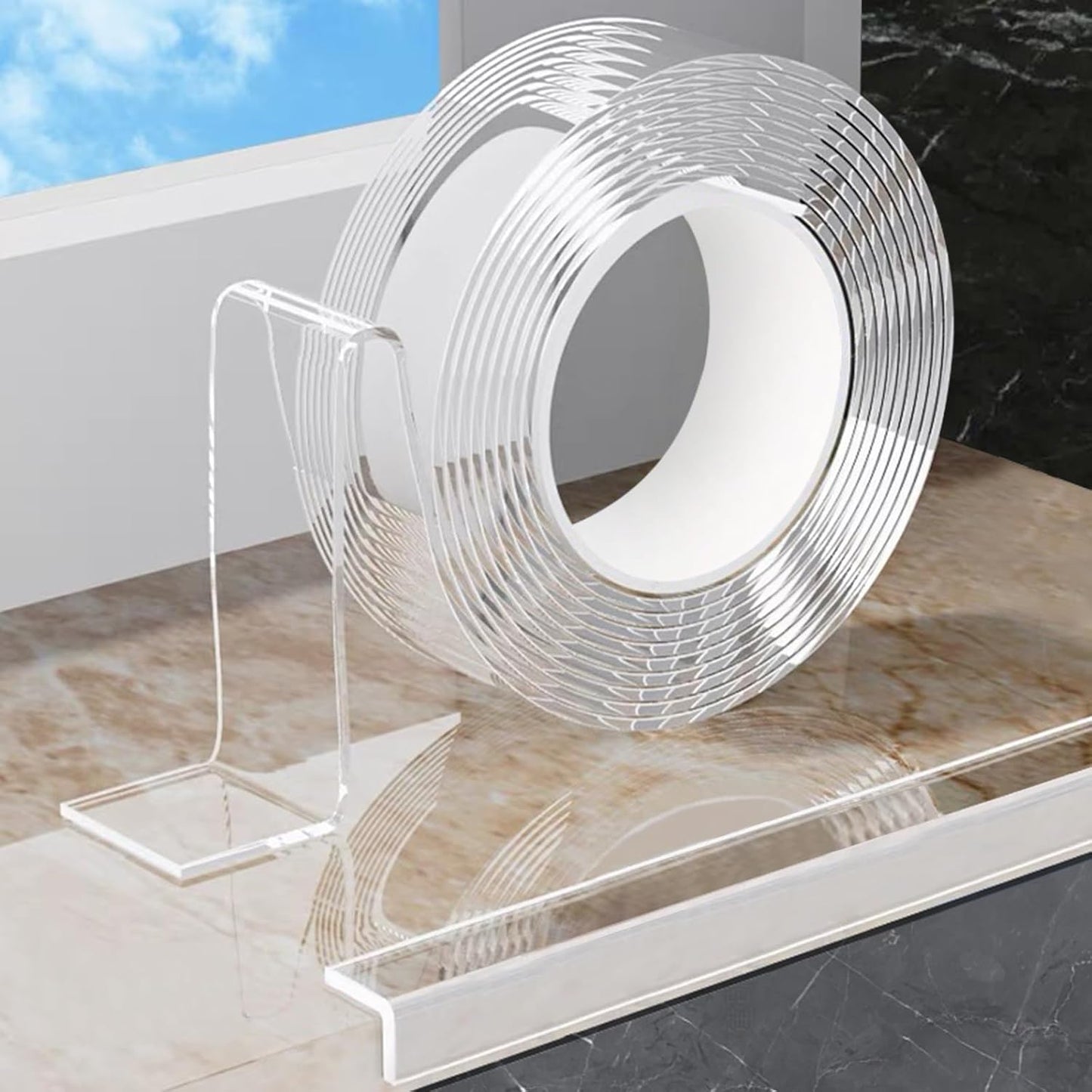 Clear Edge Protector Strip Sharp Edge Wrap Cover Tape,1.18 in x 13.12 FT,Self Adhesive Protective Bumper Guards for Cabinet Door Desk Glass Table Bed Furniture,Kitchen Countertop,Waterproof