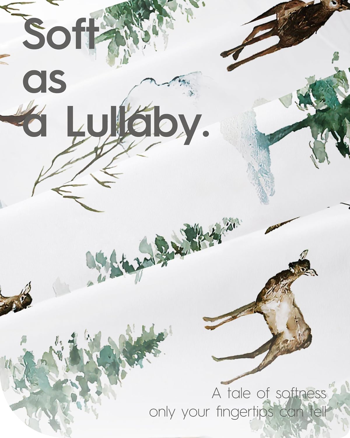 Bassinet Sheets for Baby Boy Girl, TotBasic Buttery Soft Universal Bassinet Fitted Sheet, Compatible with Halo, Mika Micky, Baby Delight, Dream On Me, Maxi COSI and More Bassinet Mattress(Bear&Deer)