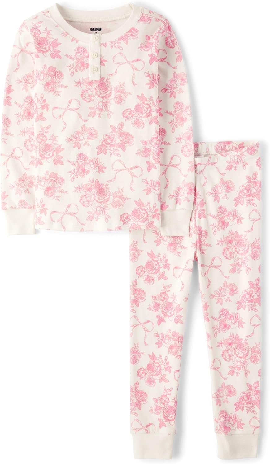 Gymboree Kids' and Toddler 100% Cotton Henley Long Sleeve Top and Pants,gymmies Pajama Set