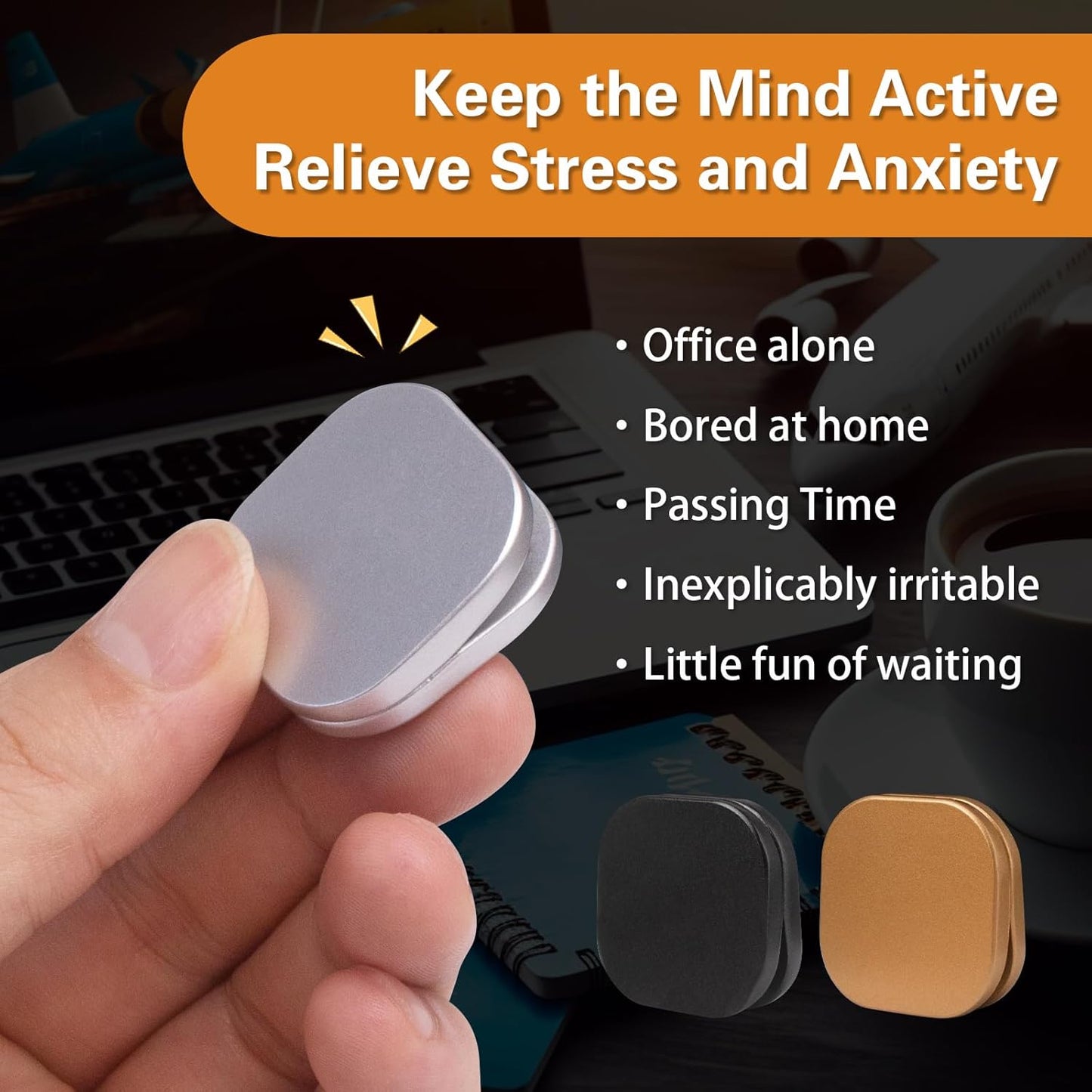 Fidget Toys Adults See-Saw, Mini Metal Fidget Slider Magnetic Fidget Clicker Fidget Toys for Adults Anxiety Stress Relieve, Focus, Inspiration, Good Gift for Men Boyfriend