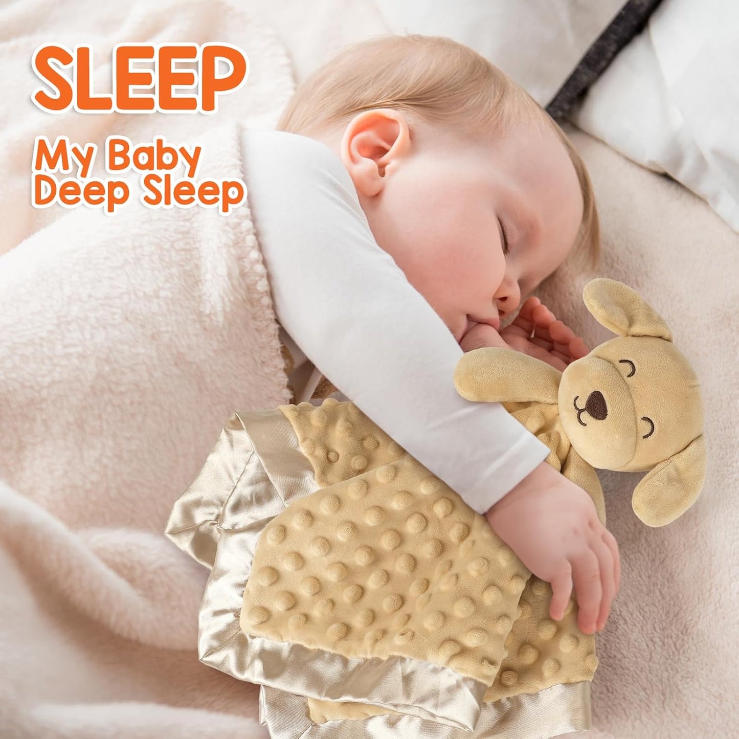 Loveys for Babies, Soft Dog Baby Security Blanket Lovies for Babies, Stuffed Animals Blankie for Newborn Infant with Baby Snuggle Toy, Boys Gilrs Gifts Unisex Puppy Security Blanket 16 Inch