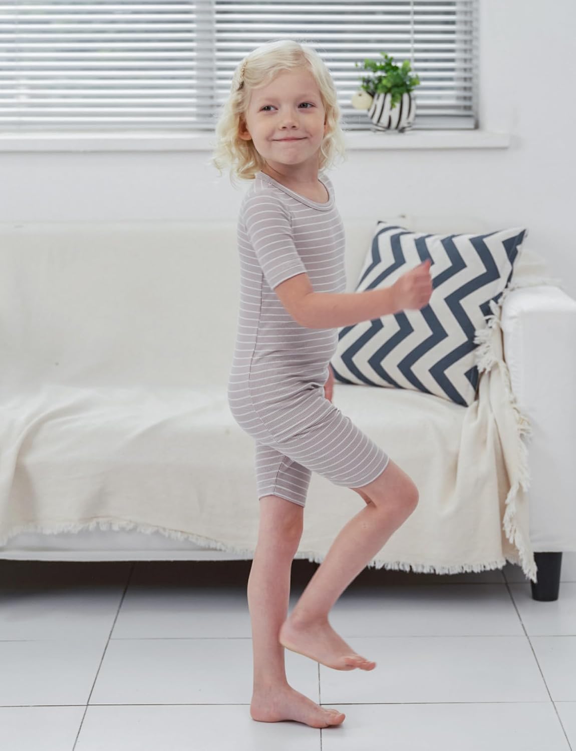 AVAUMA Stripe Pattern Baby Boys Girls Pajama Set Kids Toddler Snug fit Ribbed Sleepwear pjs for Daily Life Style