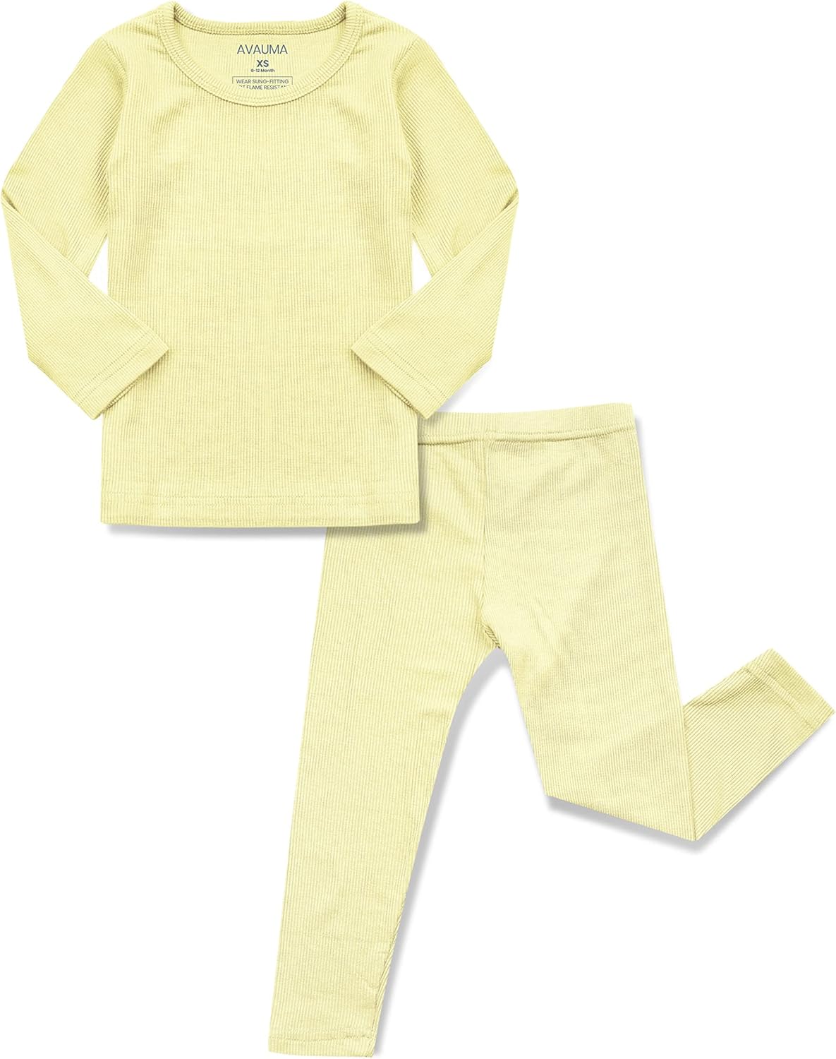 AVAUMA Baby Boys Girls Pajama Set Kids Toddler Snug fit Ribbed Sleepwear pjs for Daily Life Style