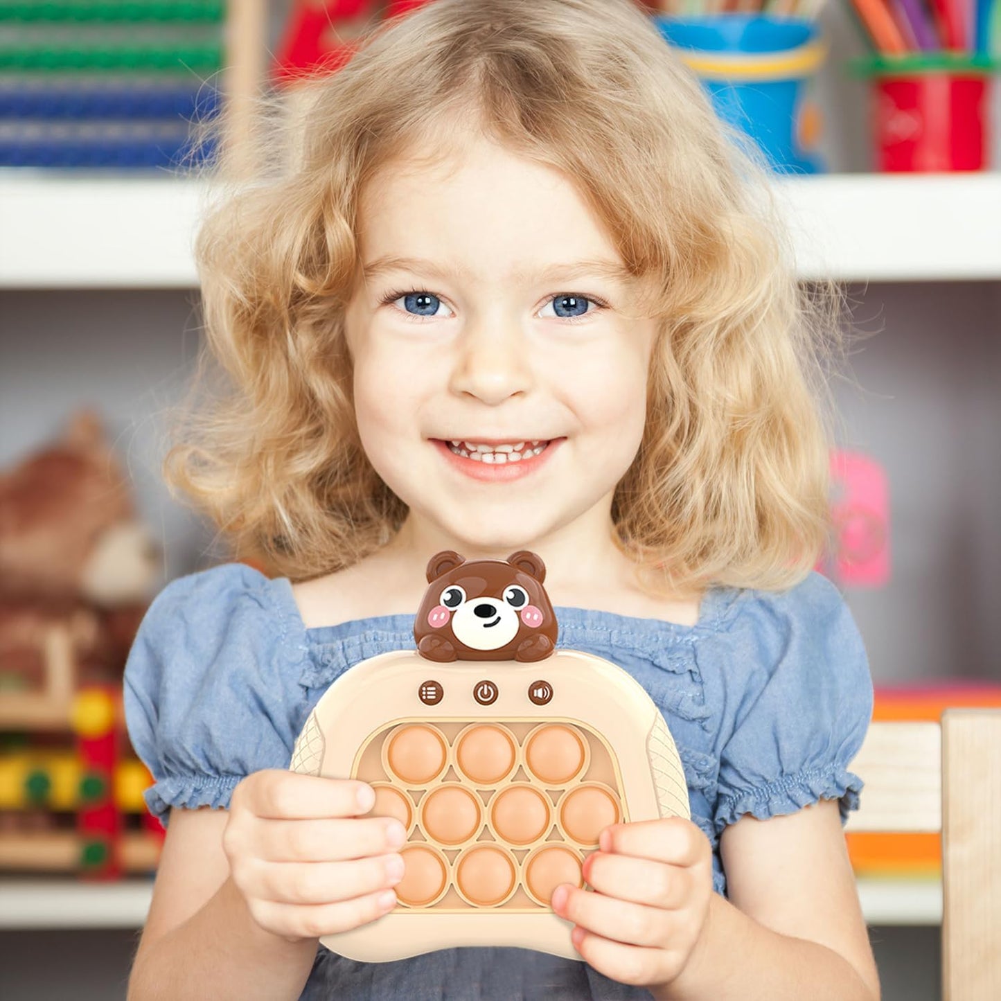 Pop The Target! Handheld Speed Pushing Game Machine: A Fun Multiplayer Game for Family. Fidget Game Toy for 6 7 8 9 10 11 12 Years Old Bear