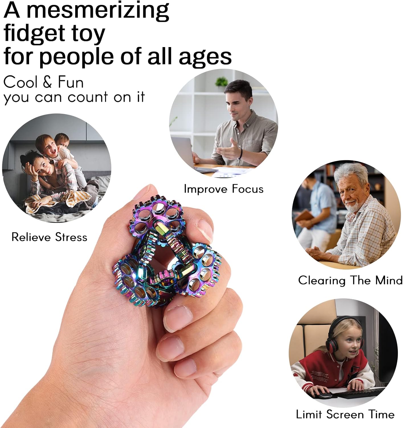 Infinity Roller Fidget Toy, Cool Metal Never Ending Twisting Fidget Toys for Adults, Premium Adults Stress and Anxiety Relief Fidget Toy, Relaxing Hand-Held Fidget Tool, Improve Hand Dexterity