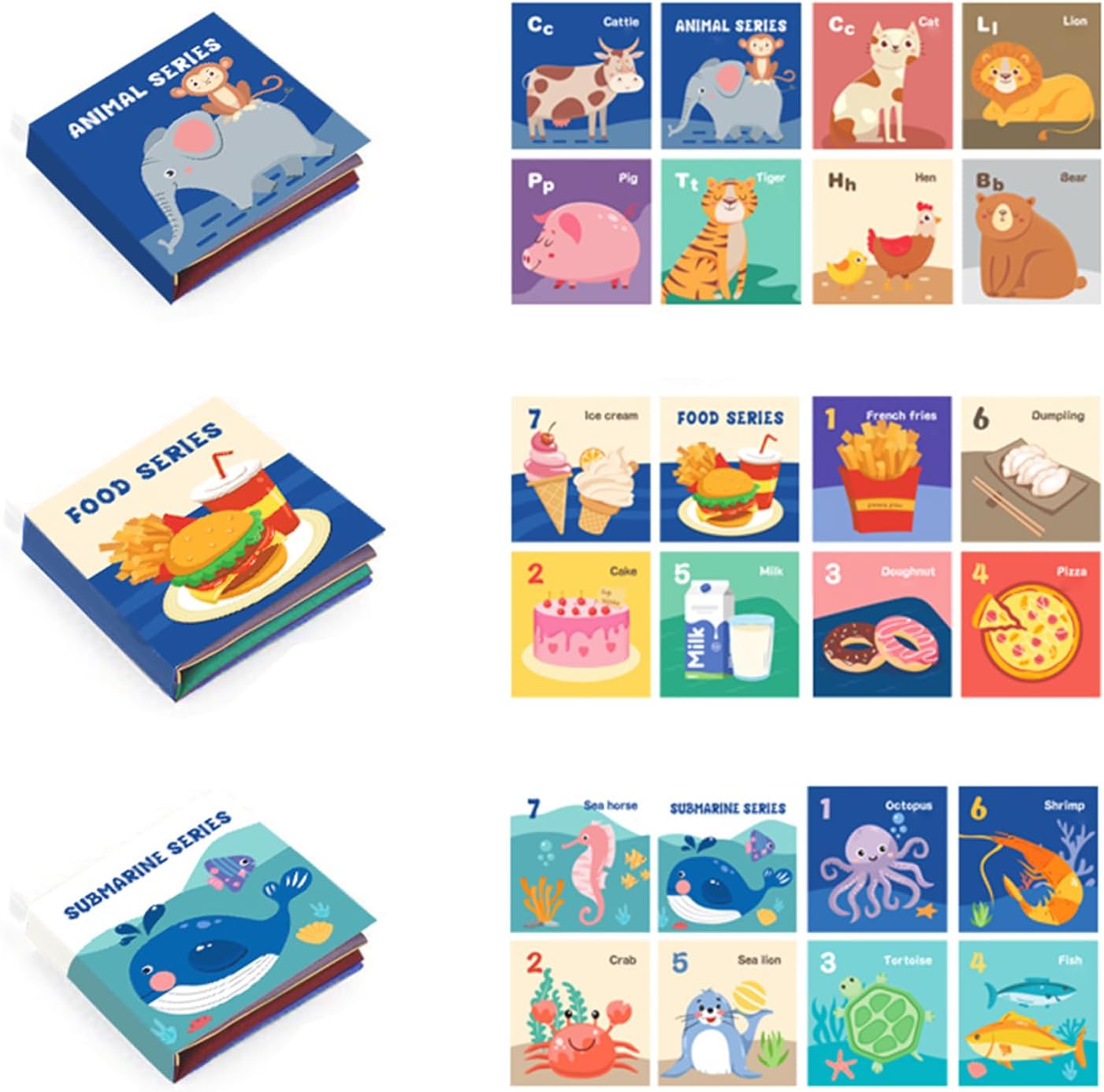 BARMACO Baby Soft Books, Touch and Feel Crinkle Cloth Books for Babies, Infants & Toddlers, Learning Toys Gifts for Boys & Girls, Early Development Interactive Sensory Toys, Ocean Animal Tails Books