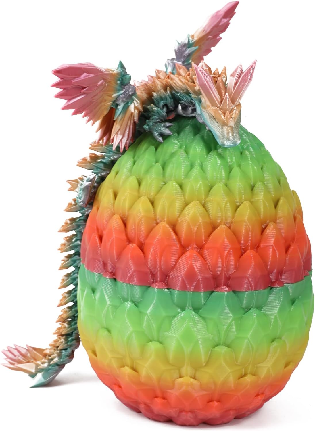 Easter Dragons 3D Printed Dragon Egg with Dragon Inside Crystal Dragon Fidget Toy for Adult Full Articulated Dragon for Home Office Decor