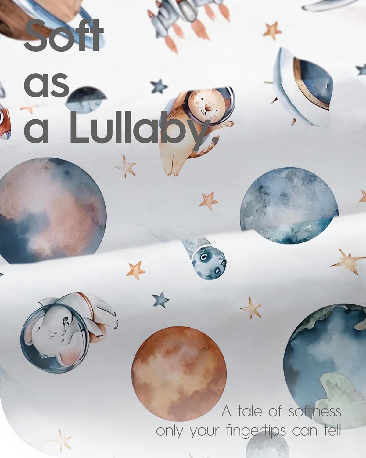 Graco Pack and Play Sheets Fitted, TotBasic Ultra Soft Mini Crib Sheets Boy, Neutral Pack N Play Mattress Sheets Hypoallergenic and Soothing, Premium Jersey Playrad Sheets, 2 Pack(Space Explorer)