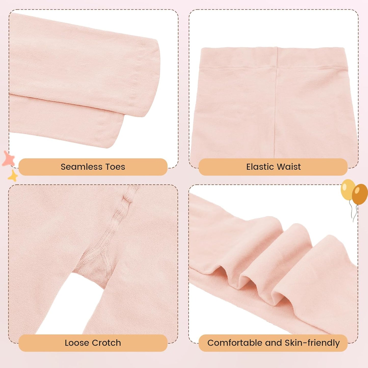 Girls Ballet Dance Tights for Toddler Baby Soft Athletic Leggings Infant Elastic Dance Tights for Girls