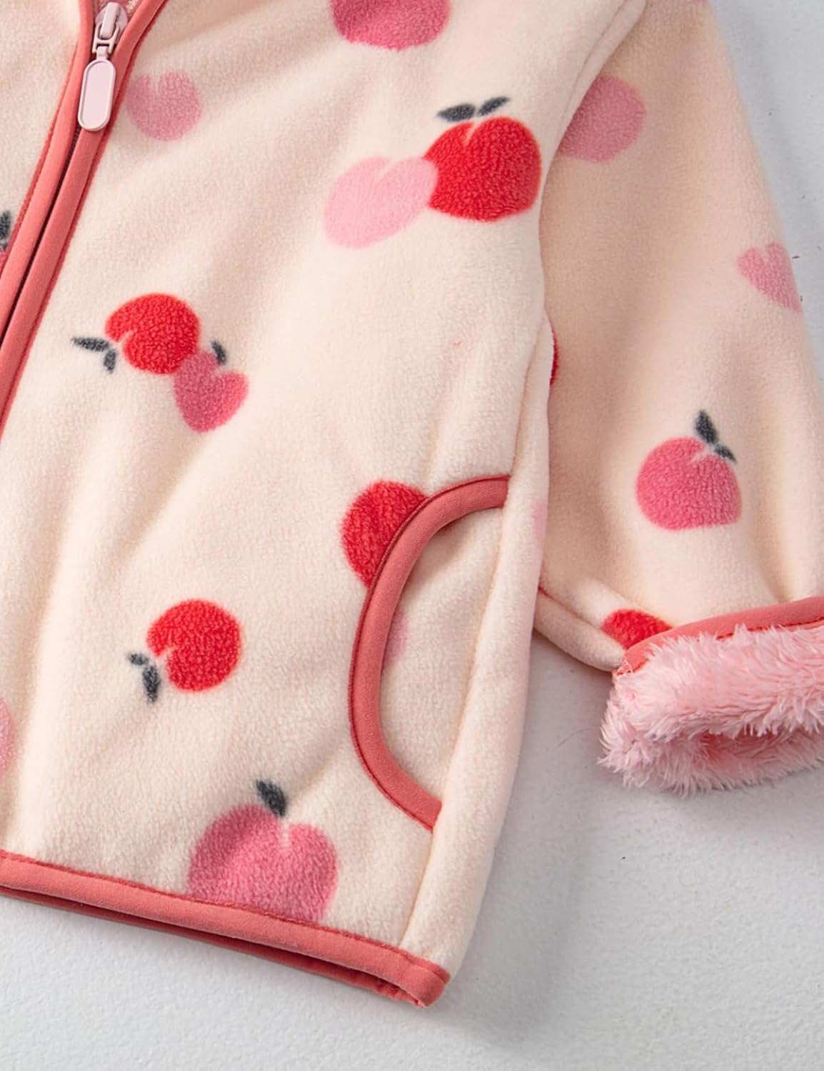 Toddler Printed Polar Fleece hooded Jacket Baby Boys Girls Kids Winter Warm Spring Autumn Outerwear Soft Lightweight