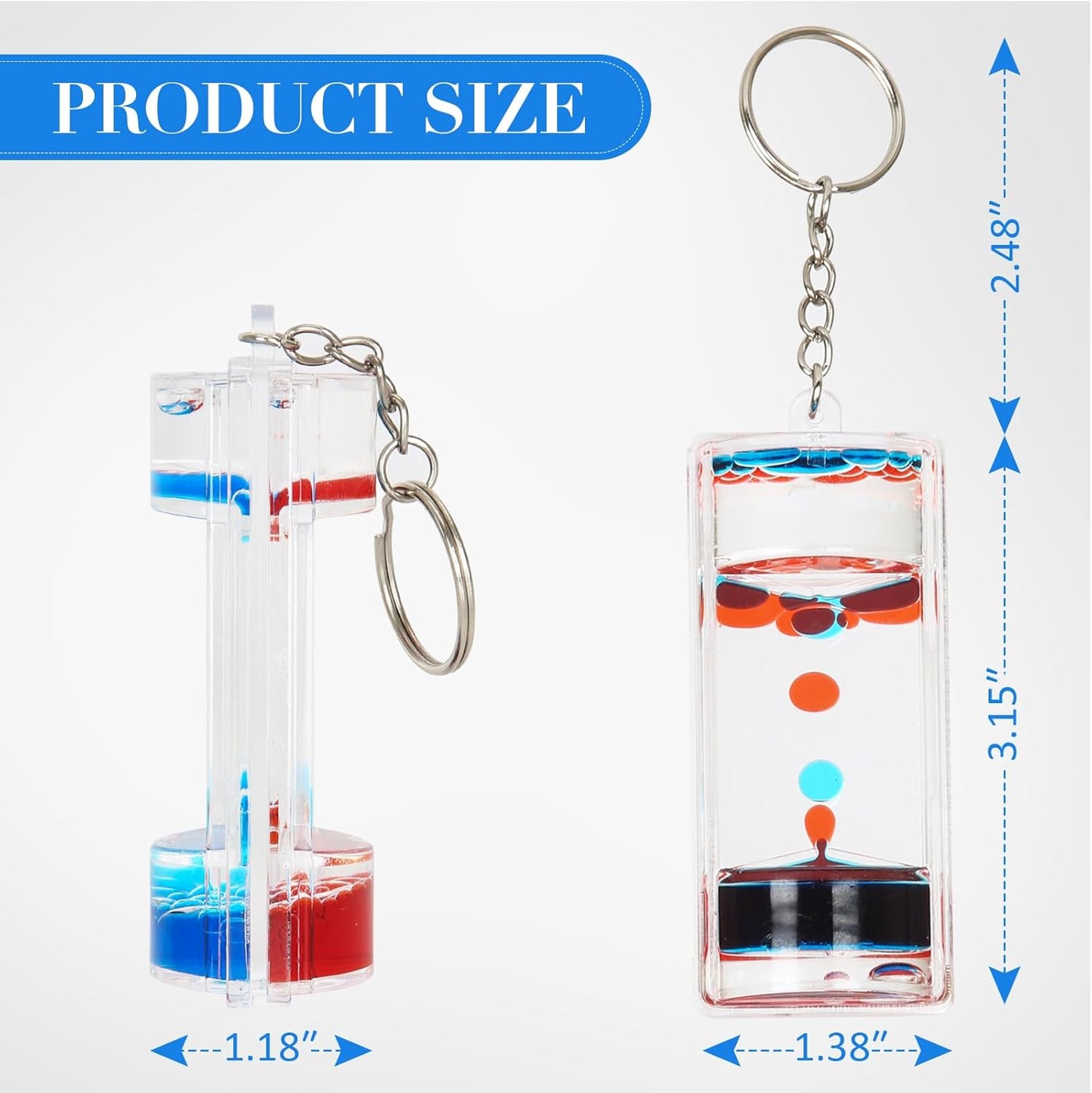 Dynamic Liquid Timers Key Chain Set, Colorful Motion Bubbler Timekeeper Key Chain, Liquid Hourglass Keychains