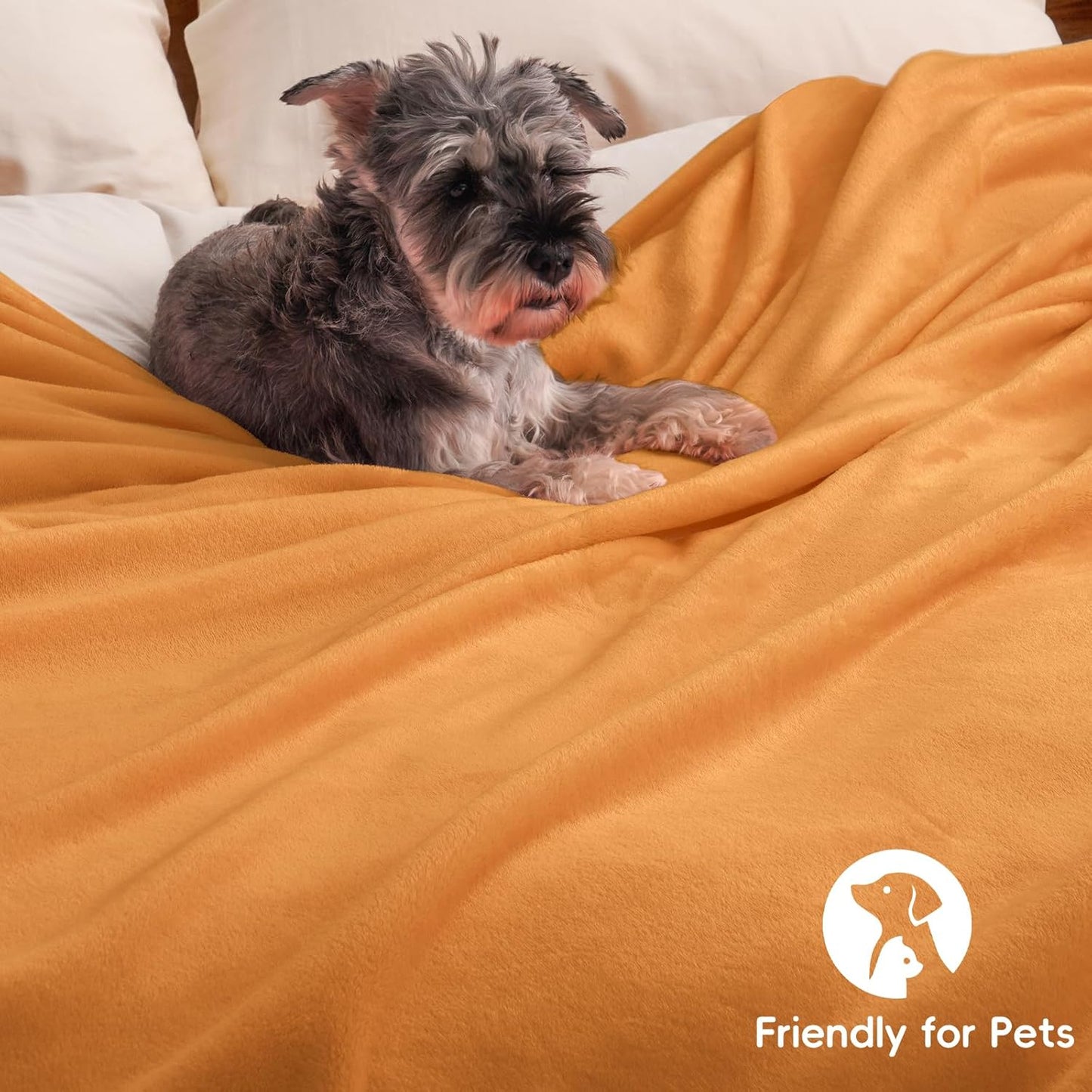 PHF Ultra Soft Fleece Blanket King Size, No Shed No Pilling Luxury Plush Cozy 300GSM Lightweight Blanket for Bed, Couch, Chair, Sofa Suitable for All Season, 108" x 90", Pumpkin Orange