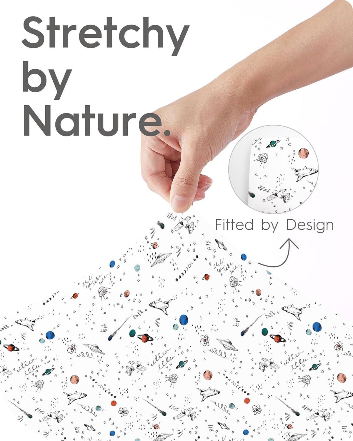 Extra Stretchy Changing Pad Cover, TotBasic Ultra Soft Premium Jersey Knit Changing Pad Sheets, Unisex for Boys Girls, Fits All Standard Changing Tables/Dresser Tops - 2 Pack (Space + Galaxy)