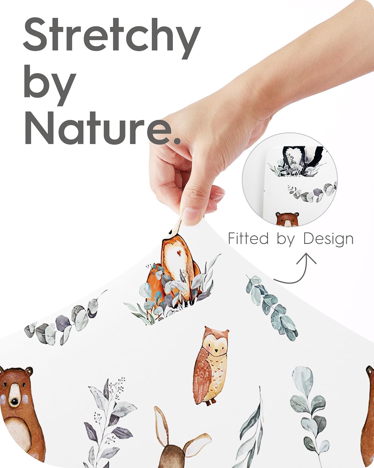 Bassinet Sheets for Baby Boy Girl, TotBasic Buttery Soft Universal Bassinet Fitted Sheet, Compatible with Halo, Mika Micky, Baby Delight, Dream On Me, Maxi COSI and More Bassinet Mattress(Bear&Deer)