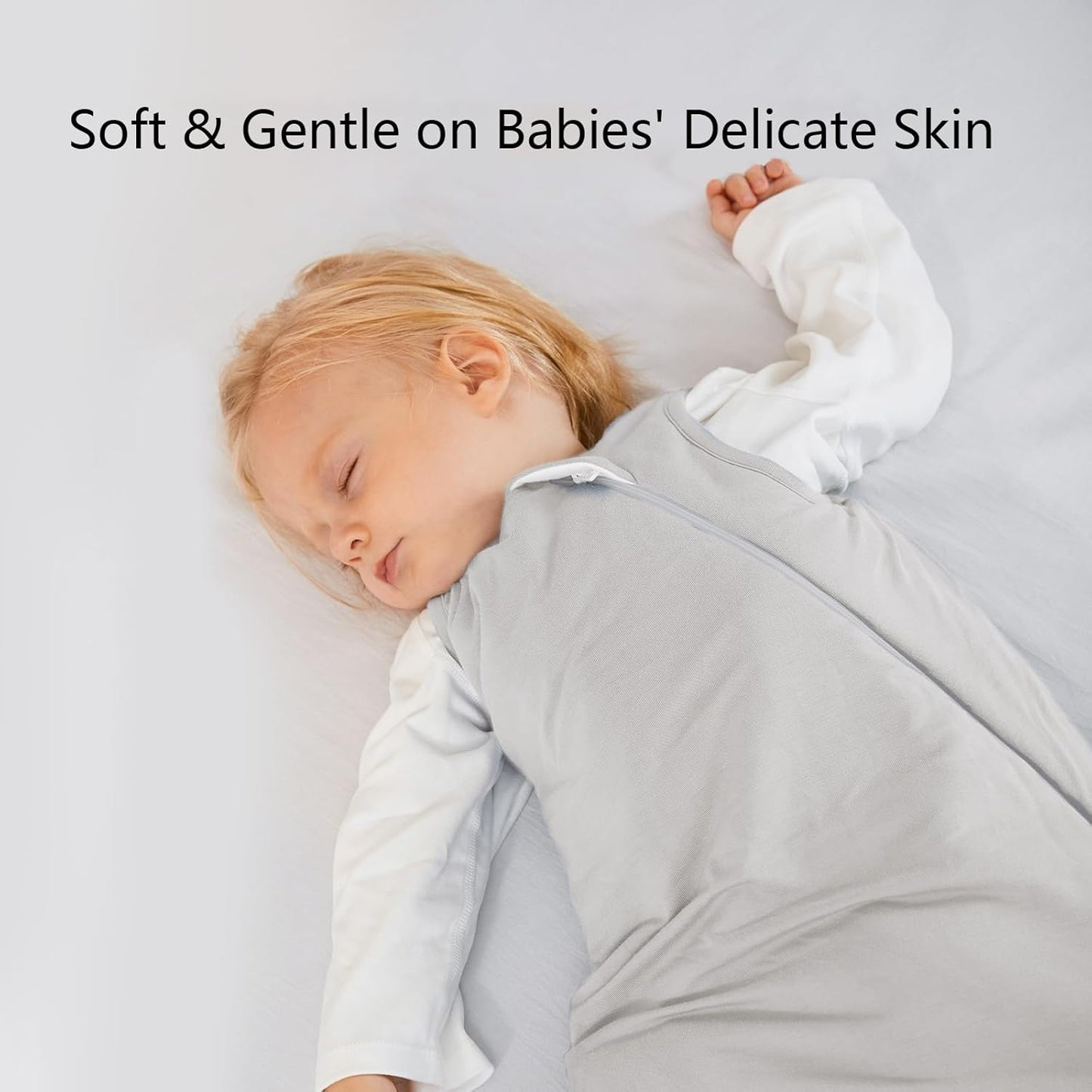 BubblePanda Rayon Made from Bamboo Sleep Sack 0-6 Months 0.5 Tog Soft Newborn Sleep Sack 3-6 Months for Infant Babies 2-Way Zipper Wearable Blanket Baby 0-3 Months