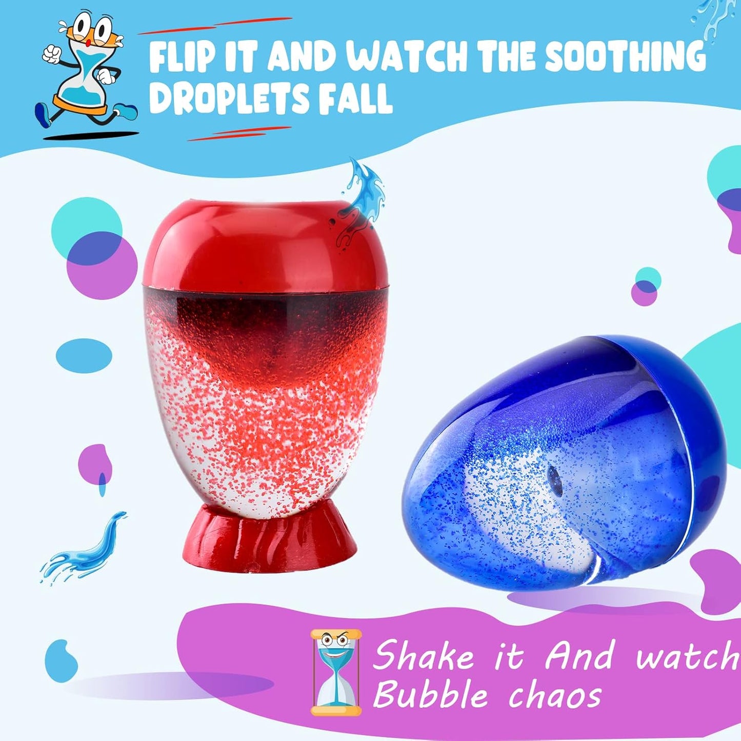 Egg-shaped liquid Motion bubble machine from The bottom up to erupt imitation volcanic toys Sensory Fidget Toys （2pcs in a pack）