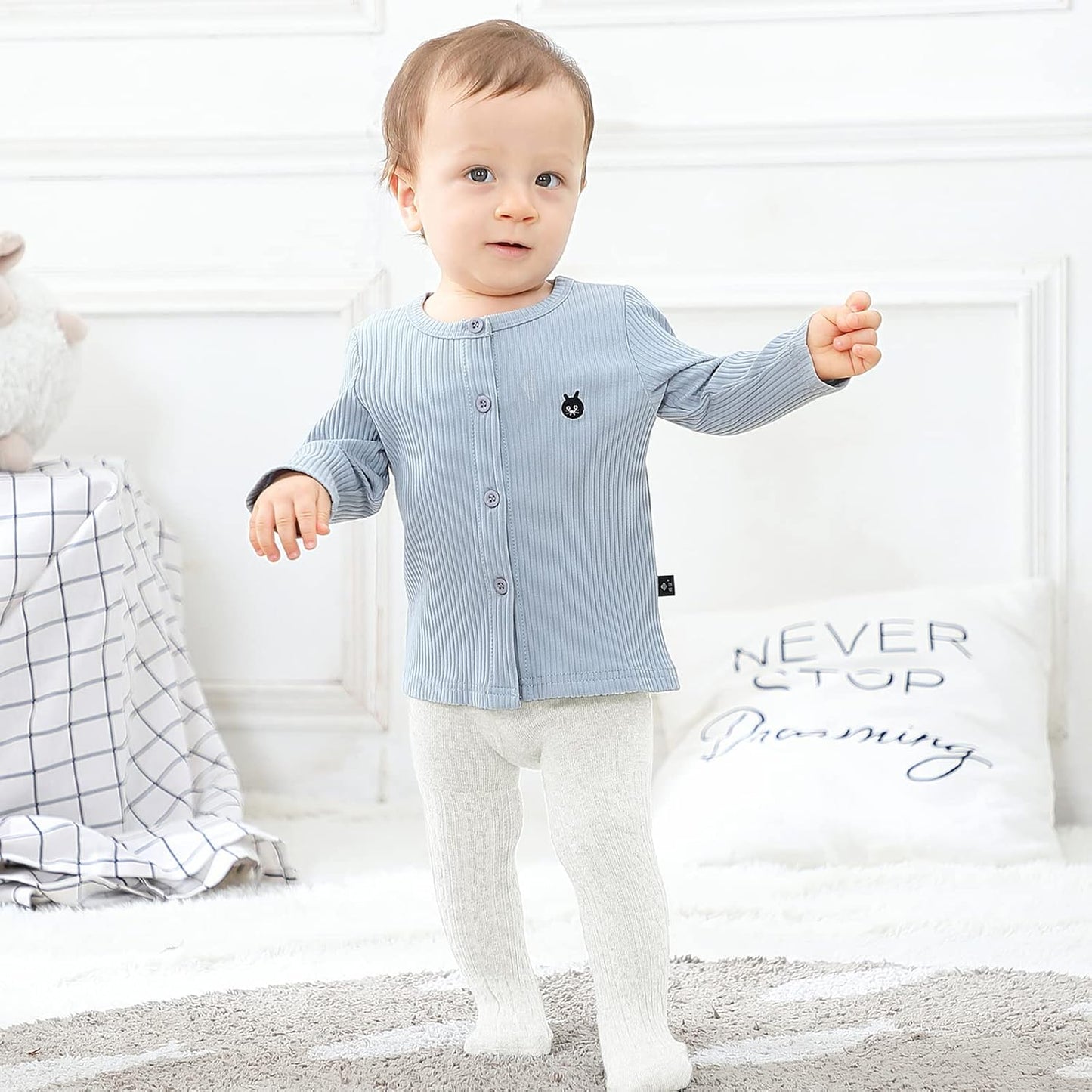 American Trends Baby Tights for Girls Cable Knit Cotton Leggings Newborn Pantyhose Soft Seamless Iinfant Stockings