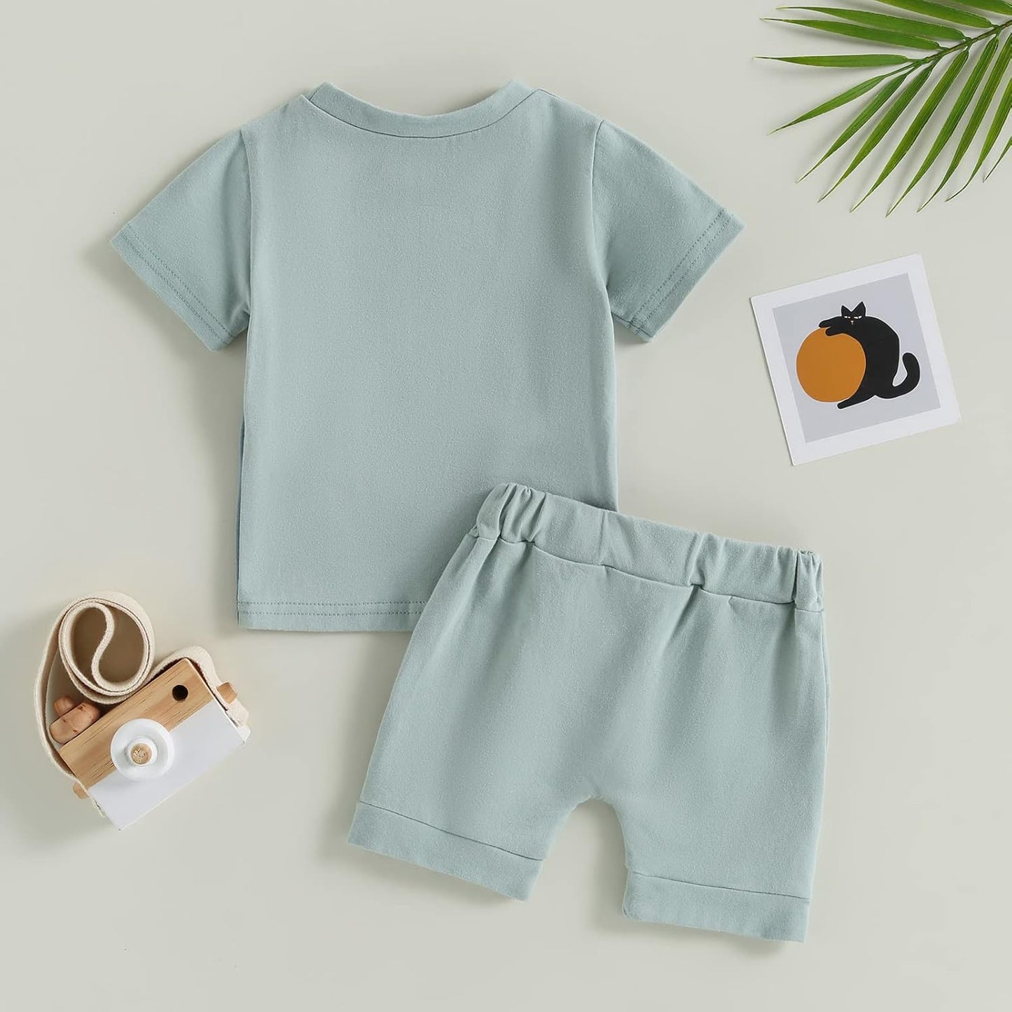 fhutpw Baby Toddler Boy Clothes Summer Outfits 6 12 18 24 Months Patchwork Short Sleeve T Shirt & Shorts Sets with Pockets