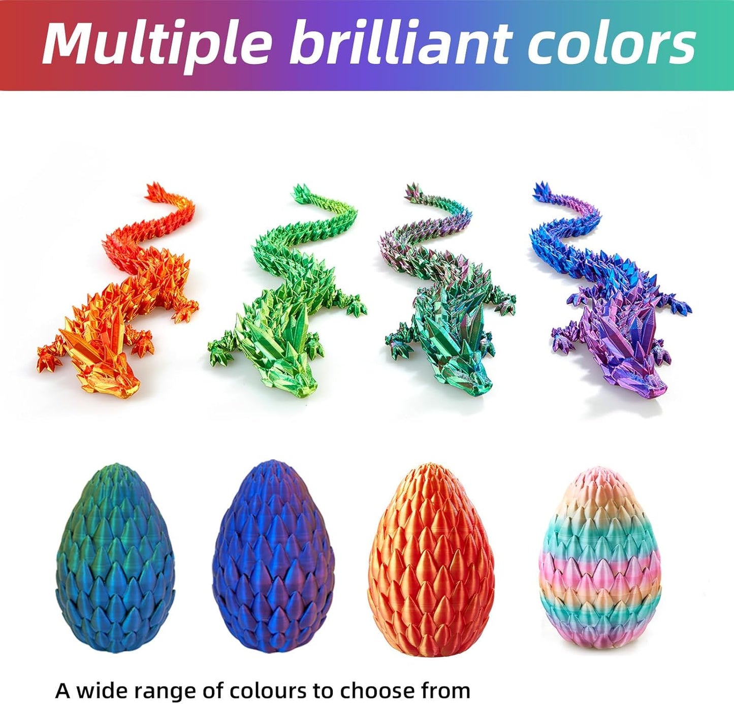 Easter Eggs 3D Printed Dragon Egg Dragon Eggs with Dragon Inside Fidget Toys Pendant Desk Decorative Easter Egg Fillers Easter Gifts for Boys Kids Home Office Decor (Silk Red)