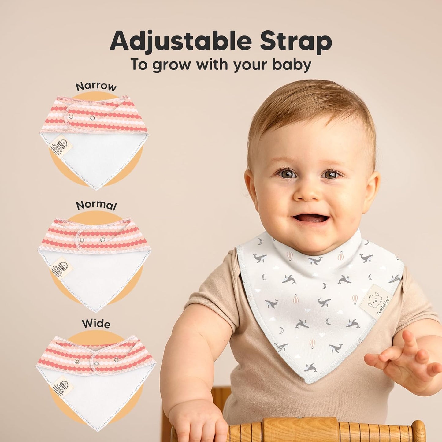 8-Pack Organic Baby Bandana Bibs for Boys, Girls - Super Absorbent Triangle Baby Bibs for Drooling and Teething Infant, 100% Cotton Extra Soft for Newborn, Infant 0-36 Months (Marine Muse)