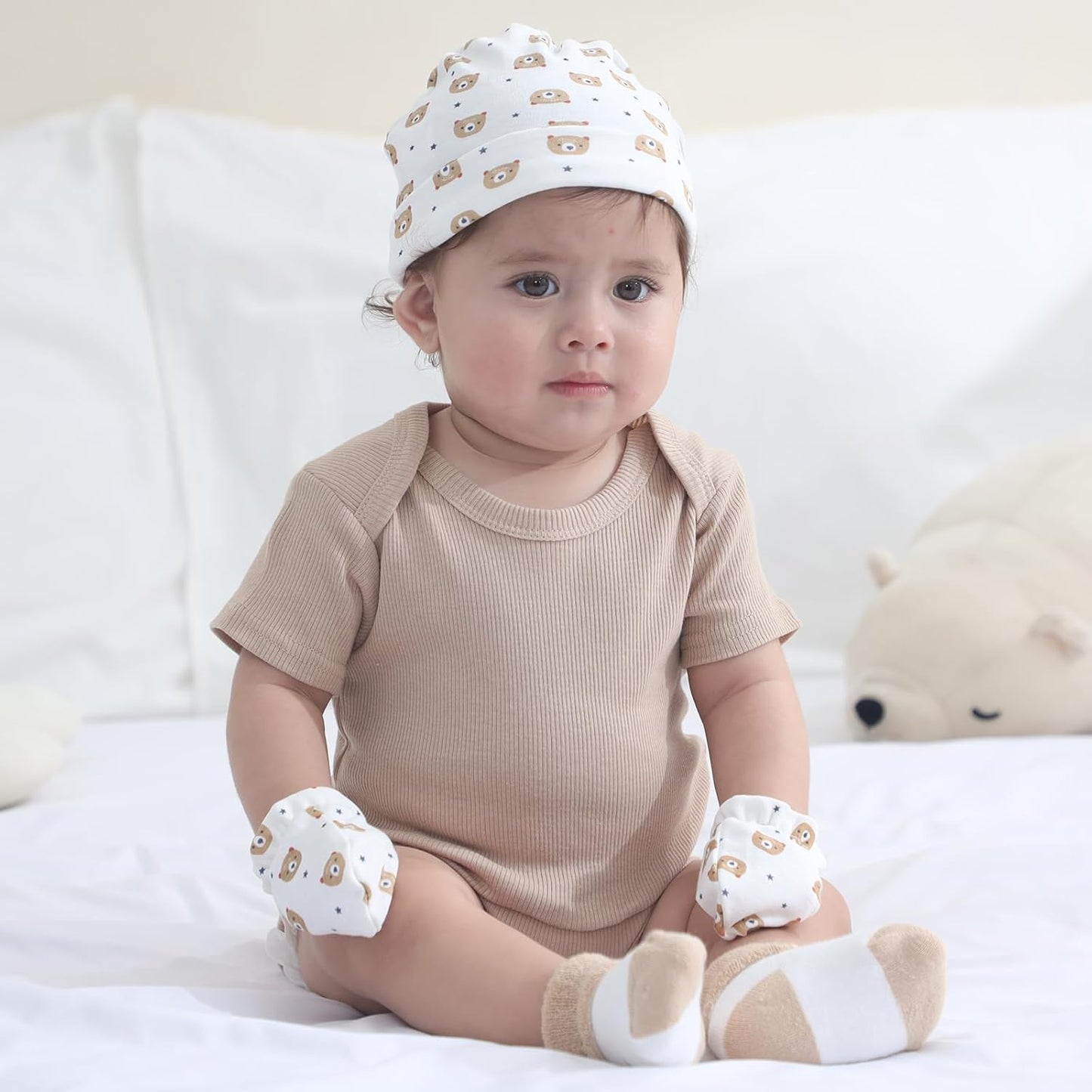 Baby Bodysuit 6 Pack Soft Mixed Ribbed Short Sleeve Romper Infant Boy Girl Clothes Set