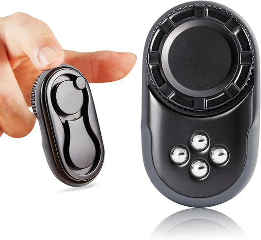 Fidget Toys Adults, OPPKIE Handheld Metal Desk Sensory Fidgets Toy Promotes Focus for Home Office Outdoors, Satisfying Toy for Men Teens Adults, Stress Pressure Anxiety Relief Tools (Black)