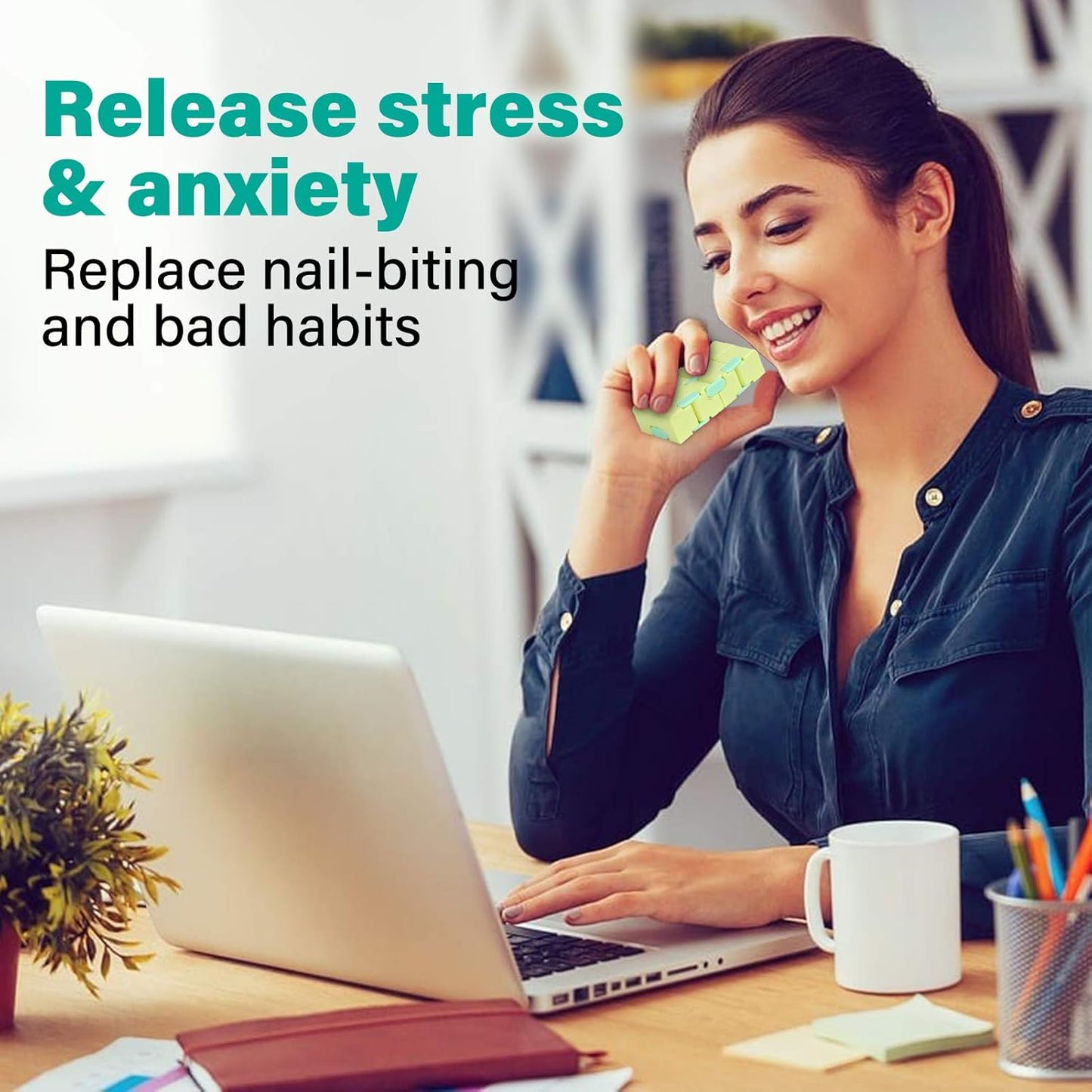 Infinitycube Fidget Toy Stress Relieving Fidgeting Game for Kids and Adults,Cute Pocket-sized Unique Gadget for Anxiety Relief and Kill Time (Macaron Yellow)