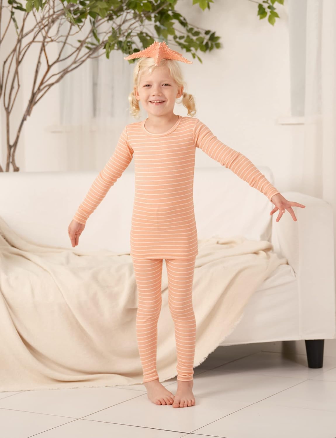 AVAUMA Stripe Pattern Baby Boys Girls Pajama Set Kids Toddler Snug fit Ribbed Sleepwear pjs for Daily Life Style