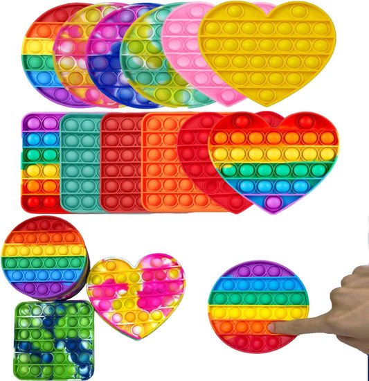48pcs 5in Random Pop Bubble Fidget Sensory Toys, Pop Toy Bulk for Party Favor, Classroom Student Prizes Easter Basket Goodie Bag Stuffers Christmas Valentine Gift for Kid