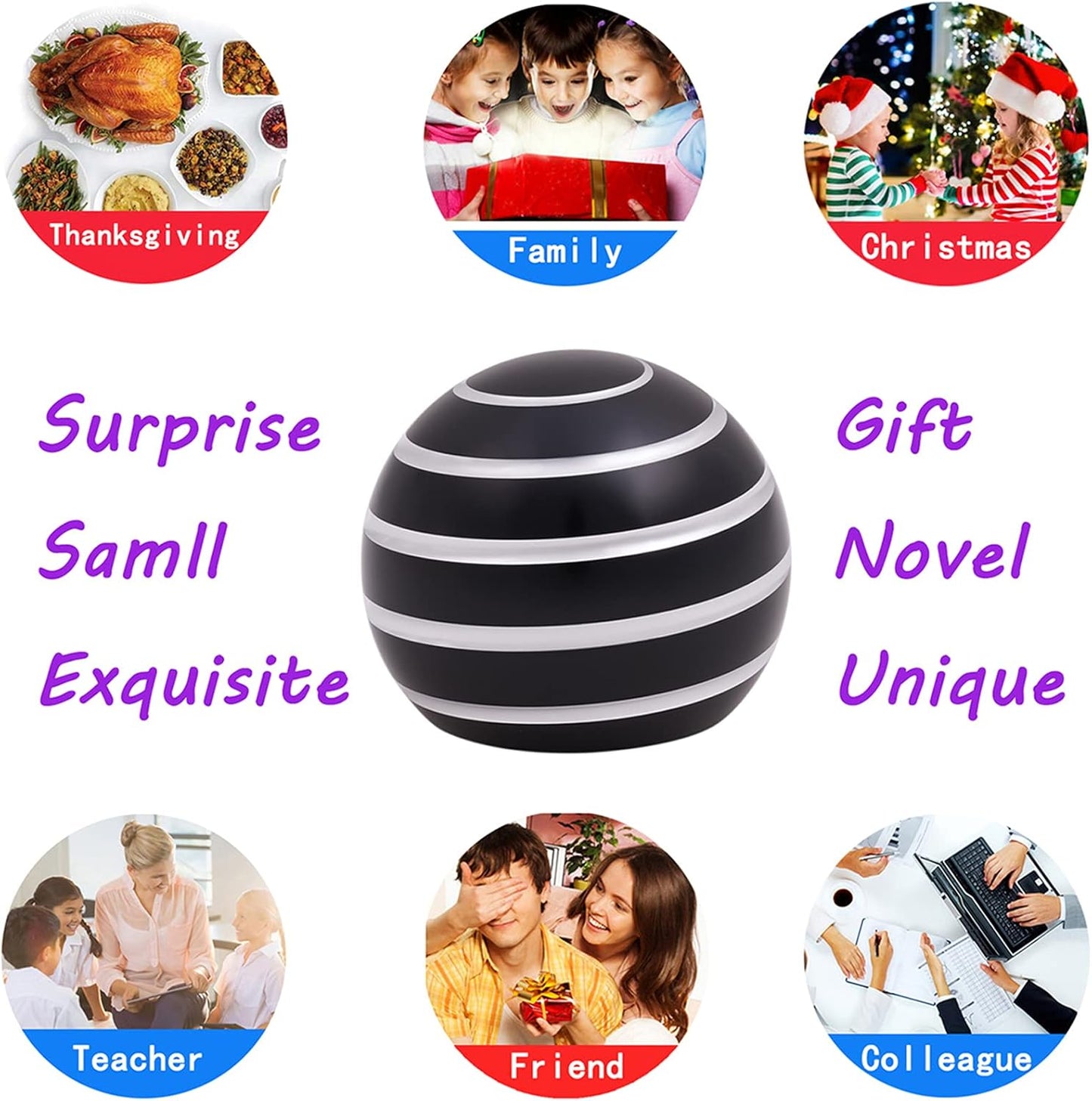 Desk-Fidget-Toys for Kinetic-Toy: Cool-Gadgets Cool-Stuff for Adults Kids Teens, Spinning Up to 180 Seconds, Stress Relief Toy for Christmas Optical-Illusion Gift for Office School Home Women Men