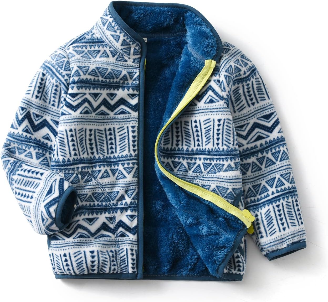 Kids Printed Polar Fleece Jacket Toddler Baby Boys Girls Autumn Winter Warm Sherpa Lining Outerwear Soft Lightweight