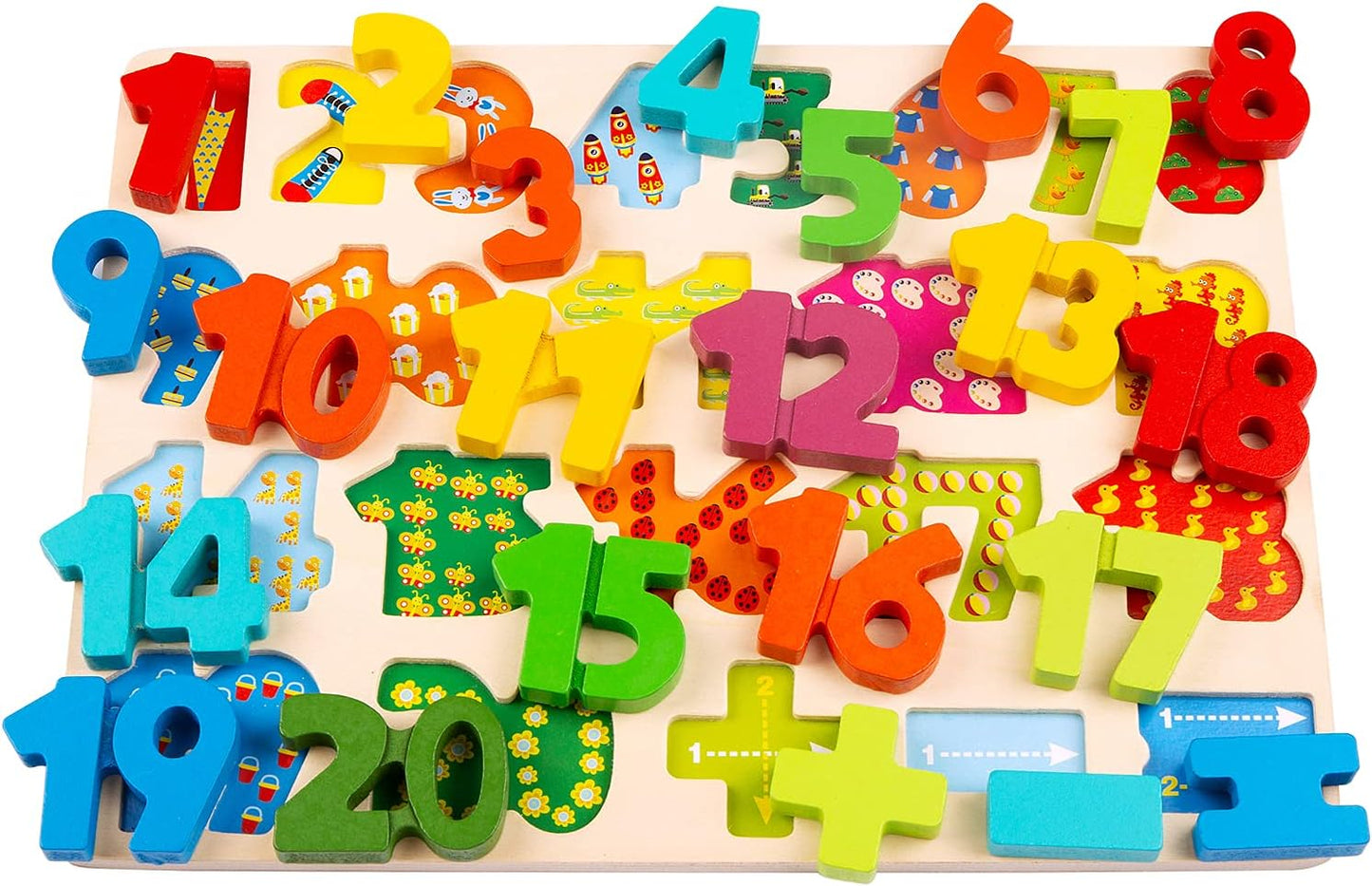 Wooden Puzzles for Toddlers, Voamuw Alphabet Number Shape Learning Puzzle for Kids Ages 3 4 5, Montessori Toys Preschool Education Chunky Jigsaw for Boys and Girls