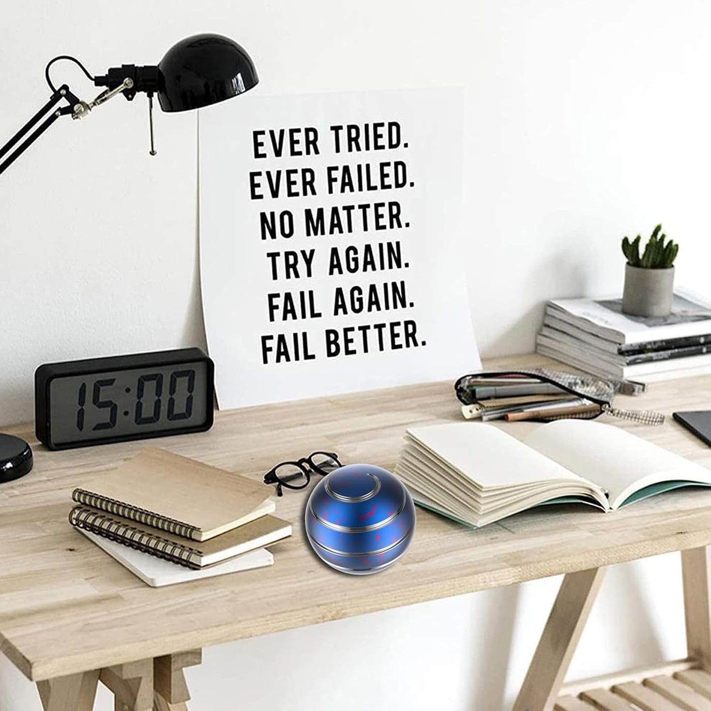 Fidget Toys, 2.17'' Kinetic Desk Toys for Adults, Desk Accessories for Office, Party Favors, Christmas Stocking Stuffers, Easter Basket (55MM, Blue Red)