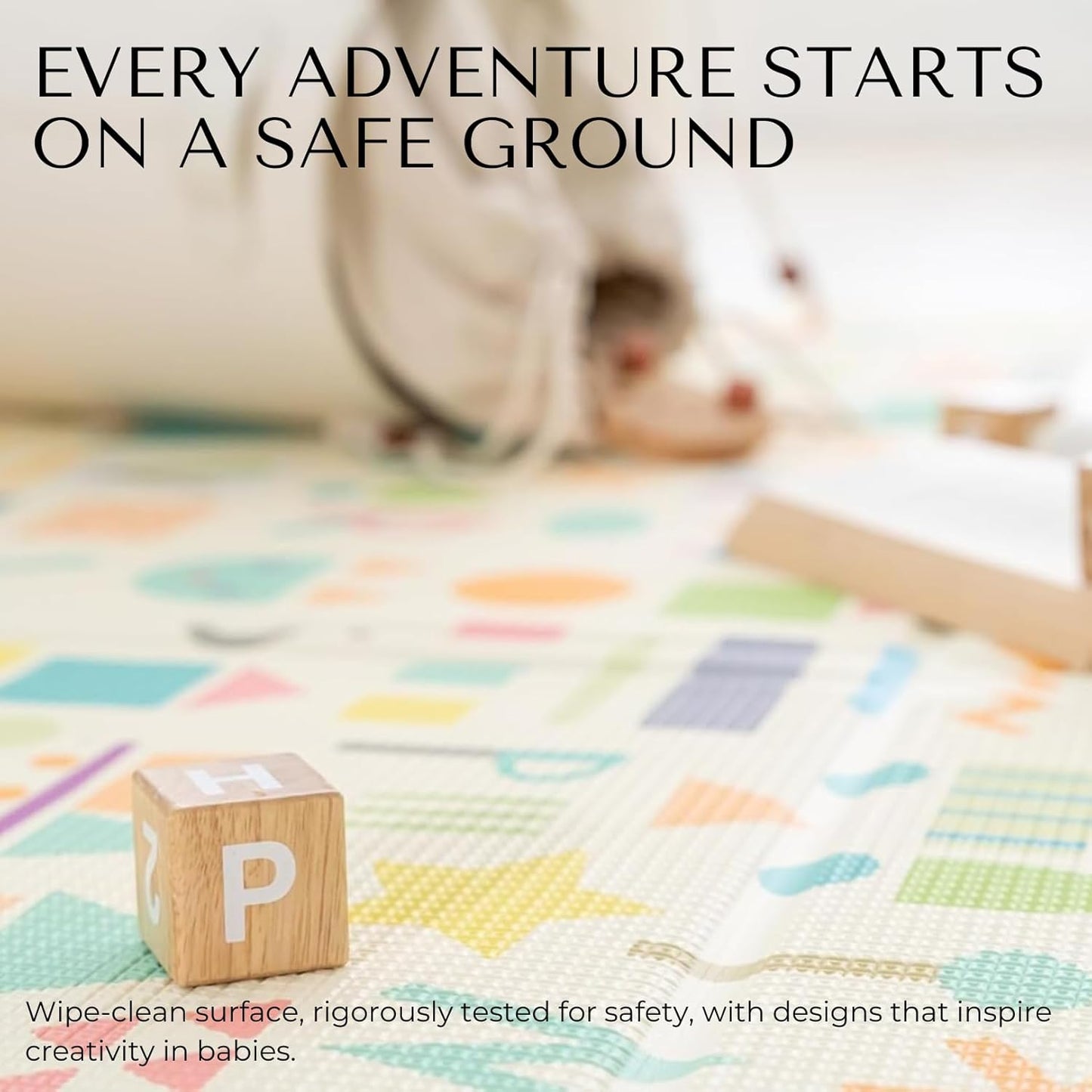 Baby Care Foldable Mat - Sea Petals(Gray), Large