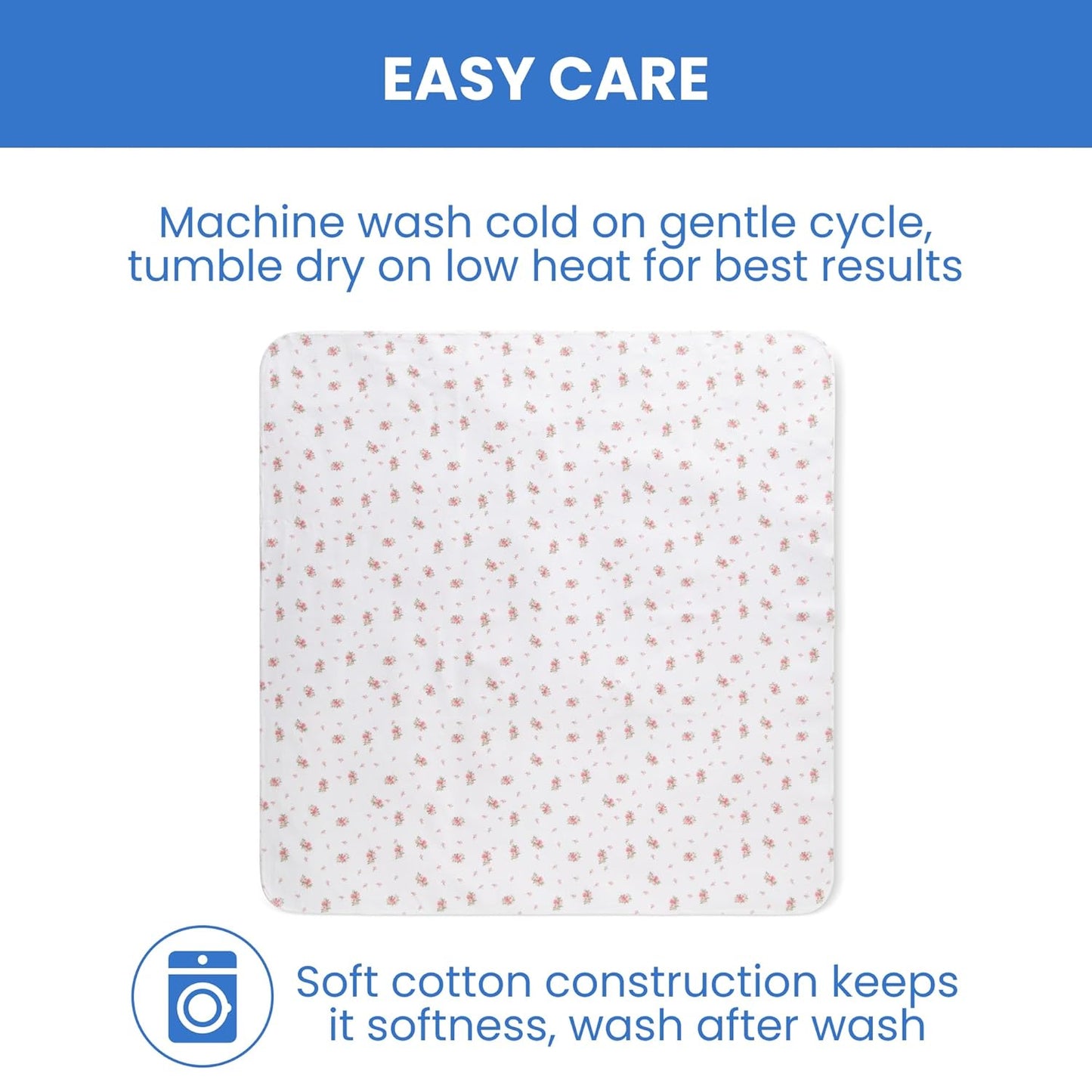 Delta Children 100% Cotton Flannel Baby Receiving Blankets for Girls and Boys – 30x30 Inches (Pack of 2), Pink Floral