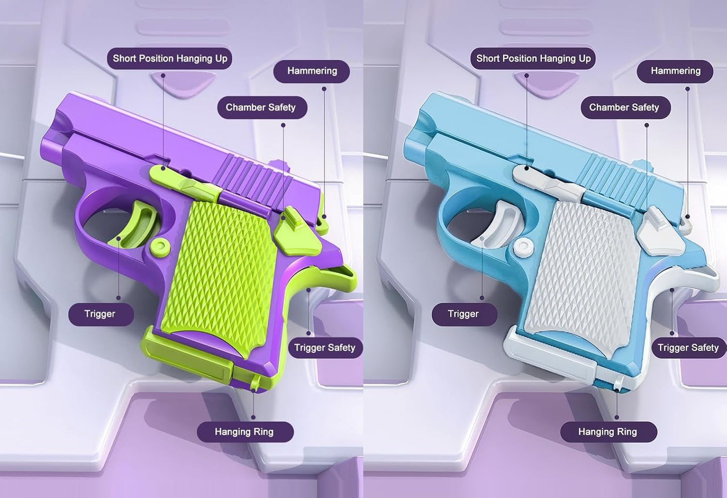 2024 New 1911 Model Radish Fun and Safe Toys,Fidget Toys Suitable for Relieving ADHD and Anxiety,Stress Relief Funny Toys for Adults,The Fun Gift for Adults and Kids (Blue&Purple / 2 PCS Pack)