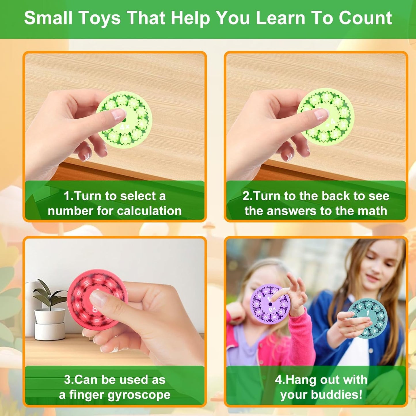 Math Fidget Spinners,3D Printing Math Fact Fidget Spinner,Math Multiplication Fidget Toy,Math Fidget Toy Multiplication Fidget Spinner Toy for Kids(Multiplication & Division)