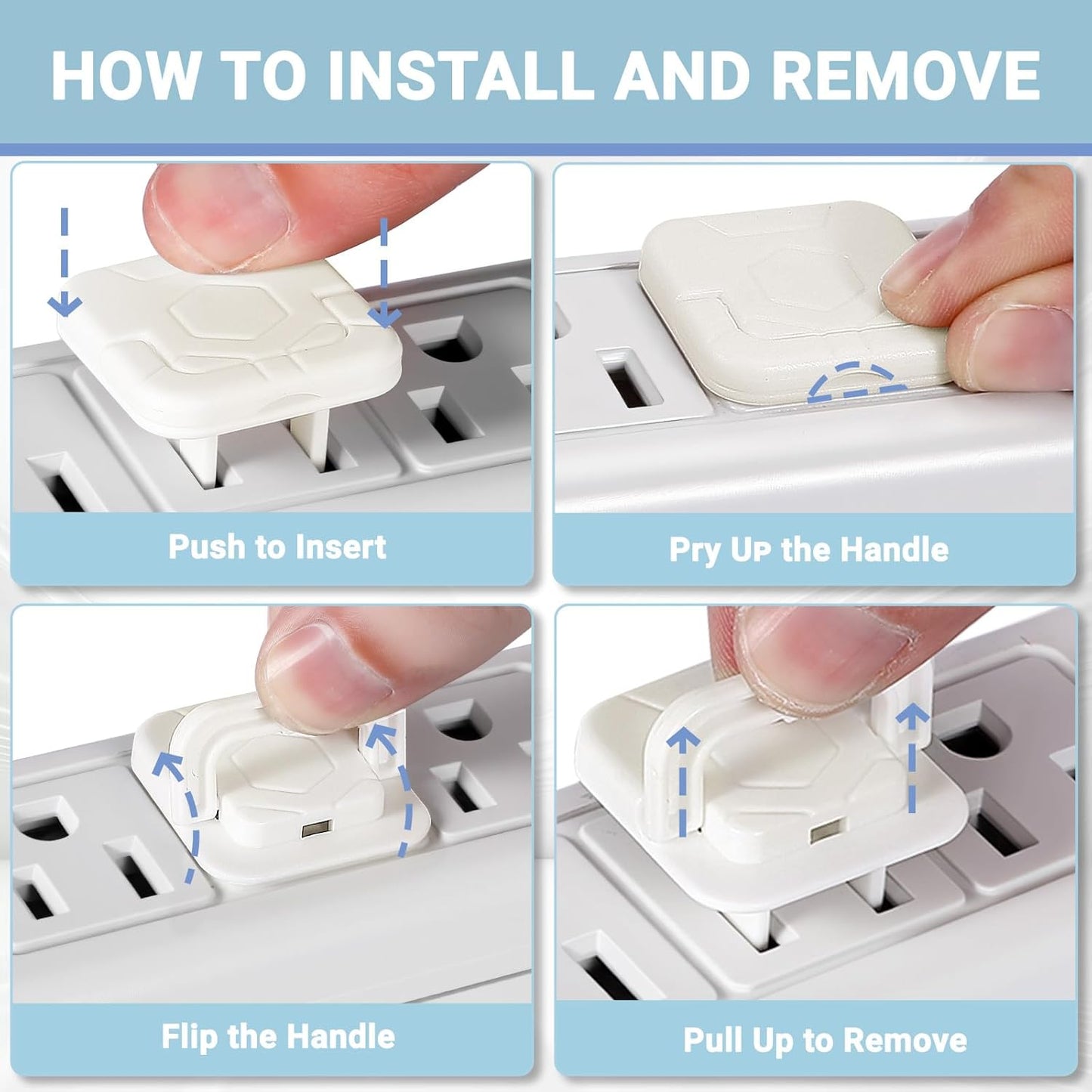 Outlet Covers Baby Proofing, 40 Pack Child Proof Plug Socket Covers Electric Plug Protectors Safety Caps to Prevent Power Shock, for US 3-Prong, Classic