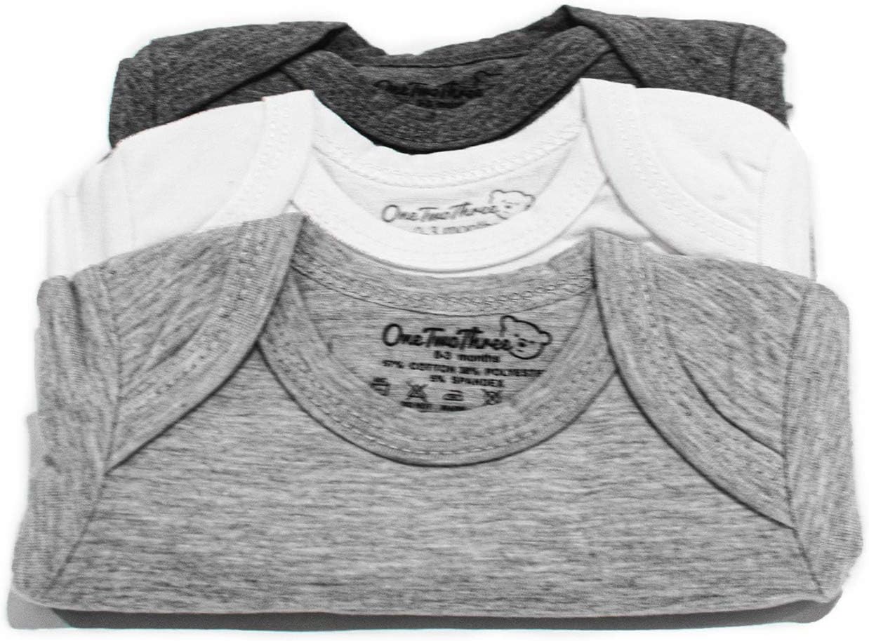 123 Bear Baby Cotton Spandex short-sleeve bodysuits unisex boy girl