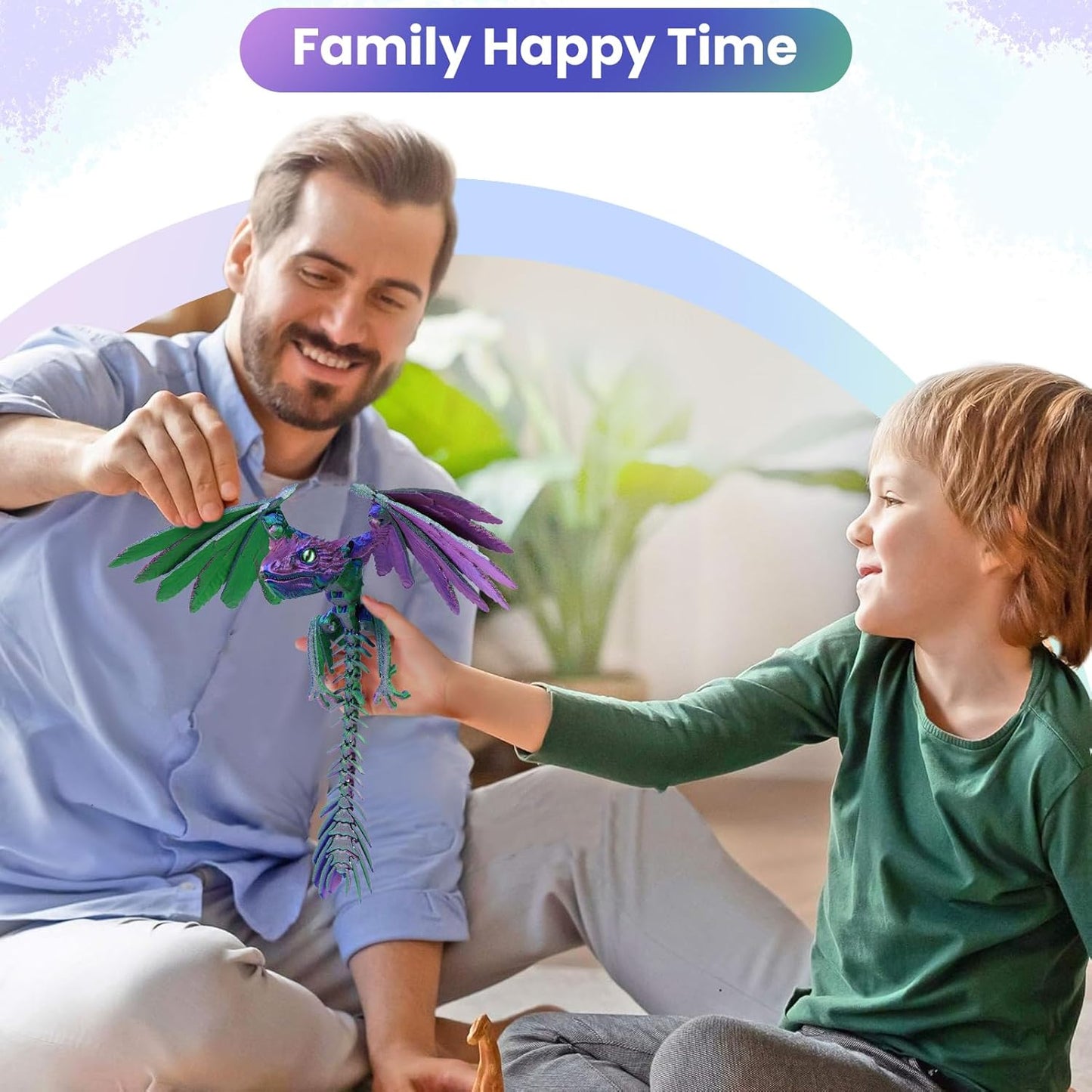 3D Printed Dragon with Egg,3D Printed Animals Toy,3D Printed Flexible Dragons,Crystal Dragon Fidget Toys,Full Articulated Dragon Crystal Dragon ,Adults Fidget Toys for Autism ADHD,Home Office Decor