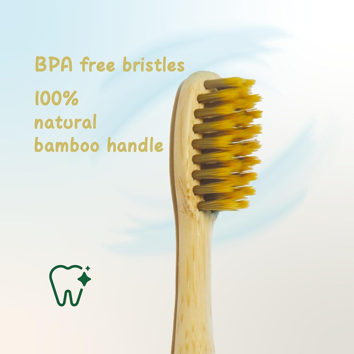 Children Bamboo Toothbrushes for 3 y+ Tots, BPA Free Bristles, Medium Soft, 6 PCS Bamboo Toothbrush for Dental Hygiene, Compostable and Sustainable, Classic Rounded Handle for Easy Grip