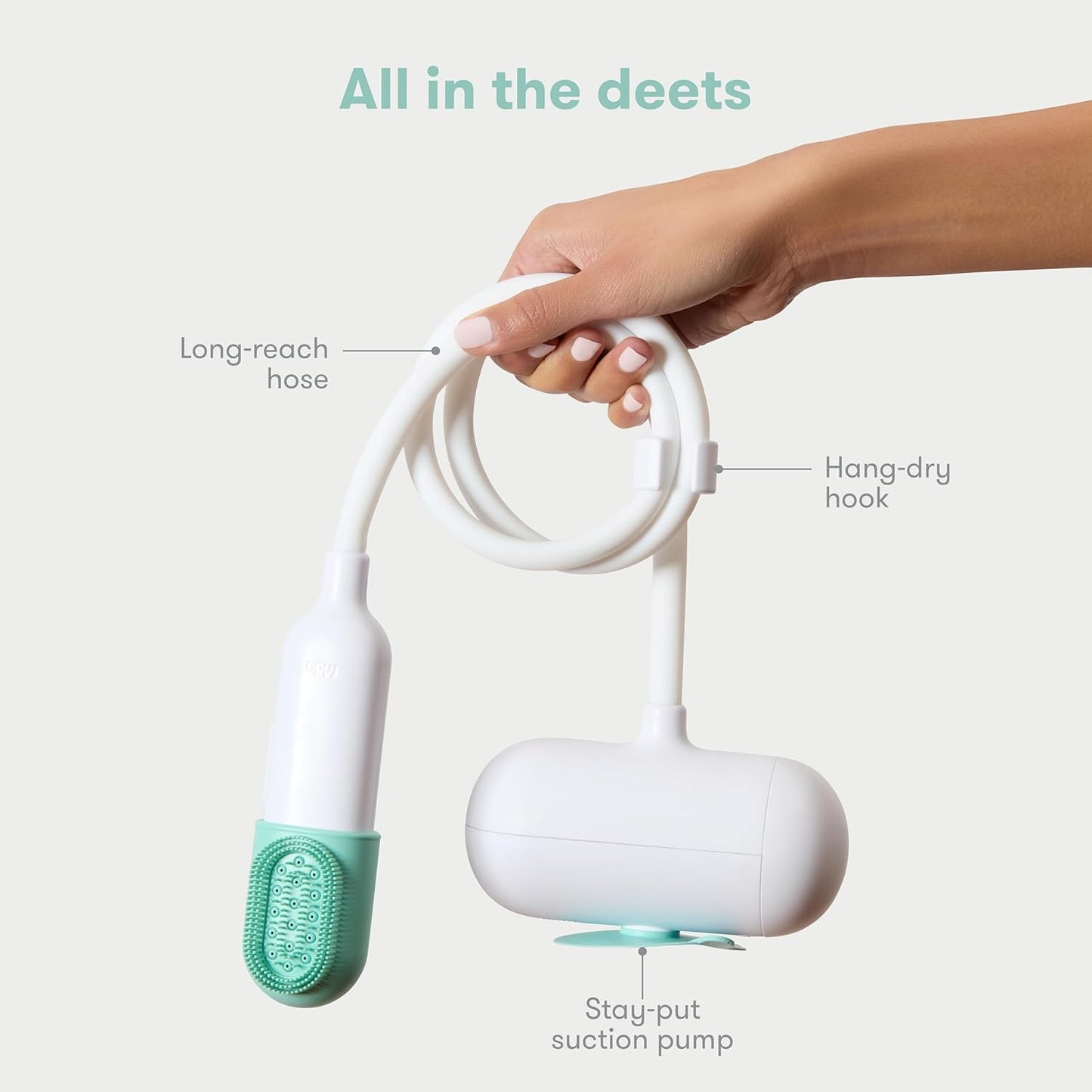 Frida Baby Control The Flow Bathtub Sprayer Attachment for Baby Bathtub, Shower Head with Scalp Massager, Control Waterflow with 2 Pressure Modes