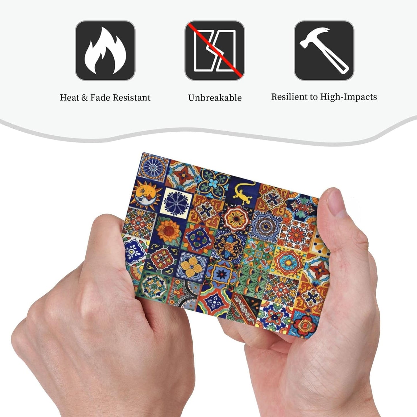 Talavera Mexican Tiles Traditional Color Decoration Print Light Switch Cover Plate 1 Gang No Device Blank Electrical Wall Plates Faceplate Decorative Switch Plate for Kitchen Bathroom Decor